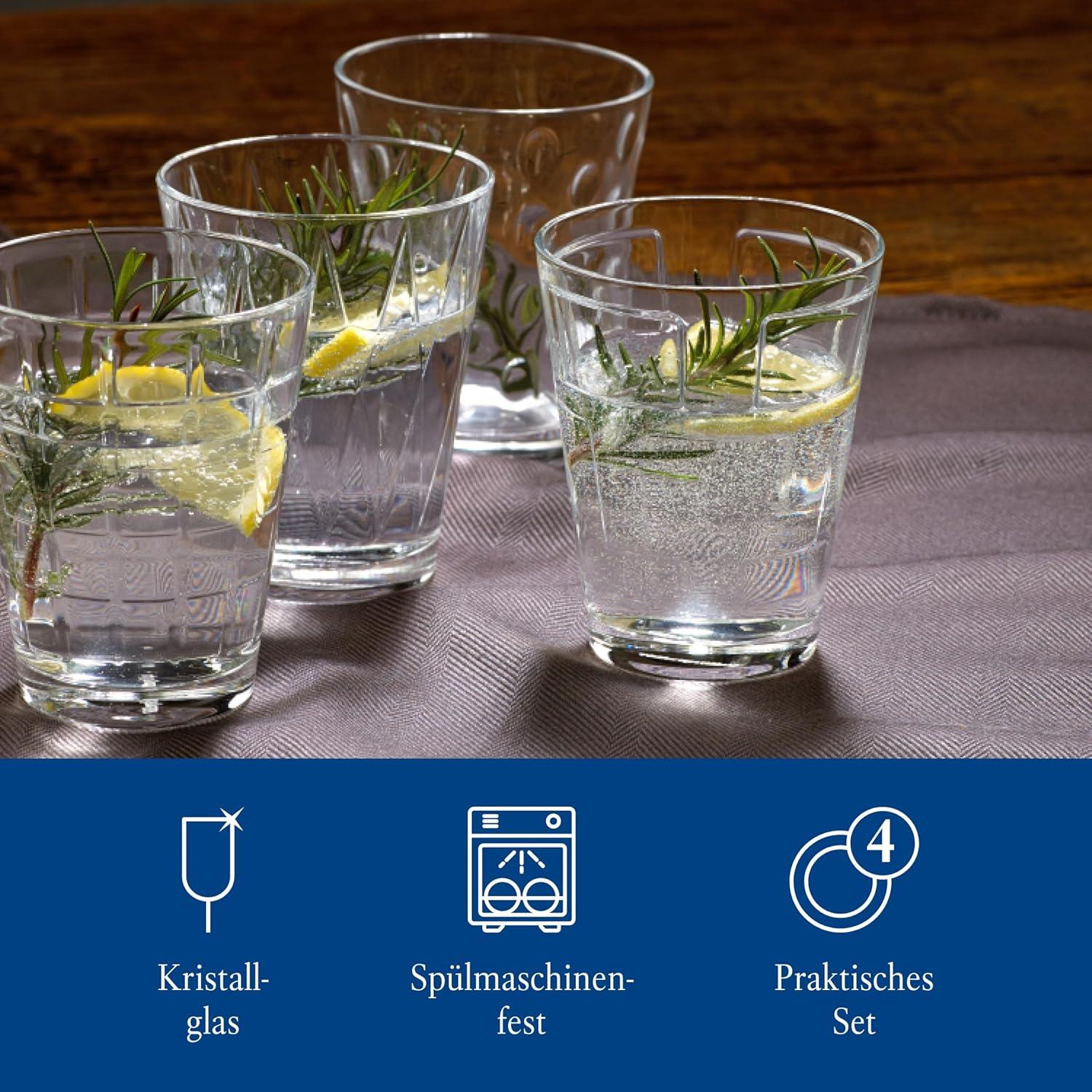 Villeroy & Boch 10 oz Clear Crystal Tumblers Set of 4