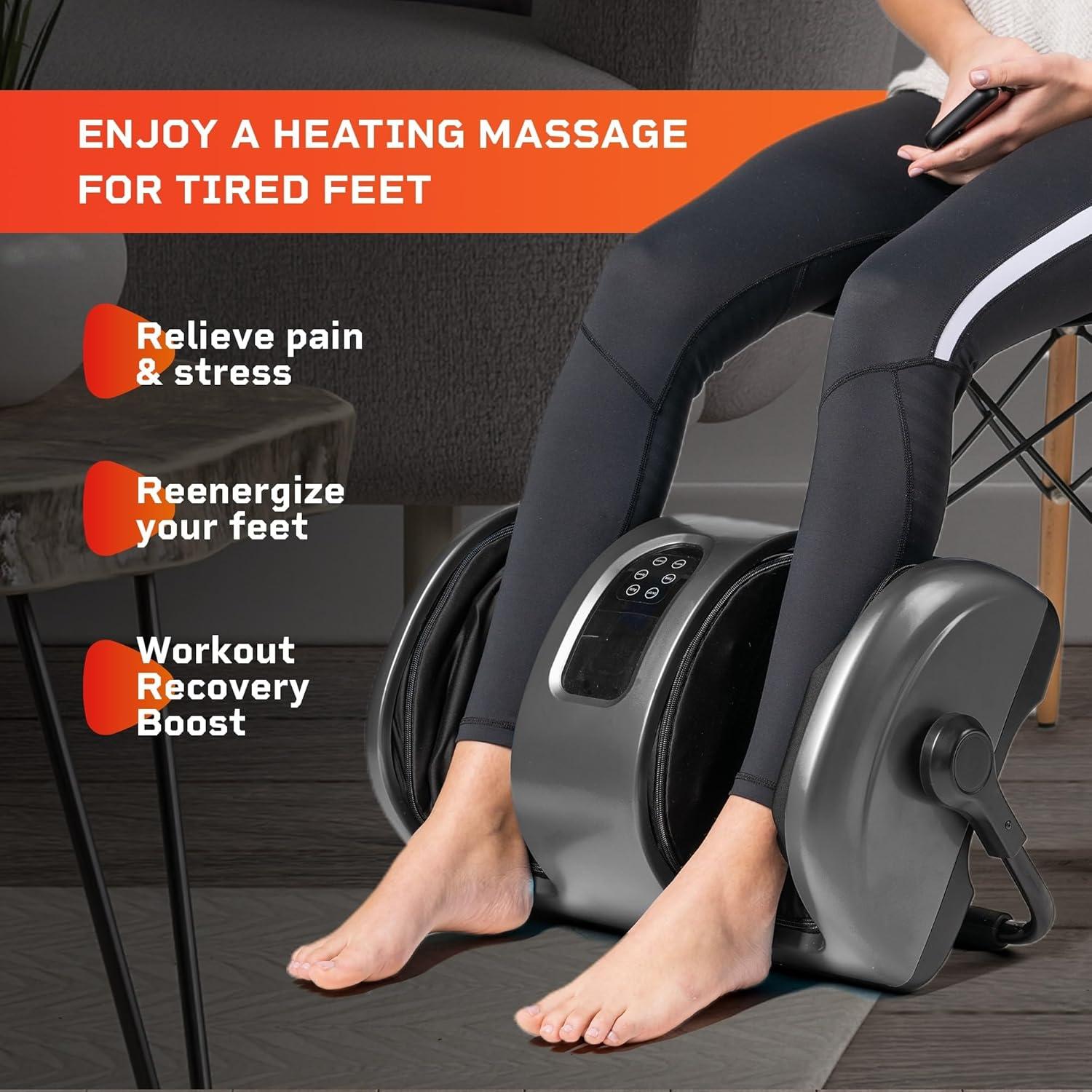 LifePro Shiatsu Foot Massager with Heat | Deep Kneading Massage | Electric Foot Massager for Leg, Calf, Feet, Ankle with Free Roller | FSA HSA Eligible