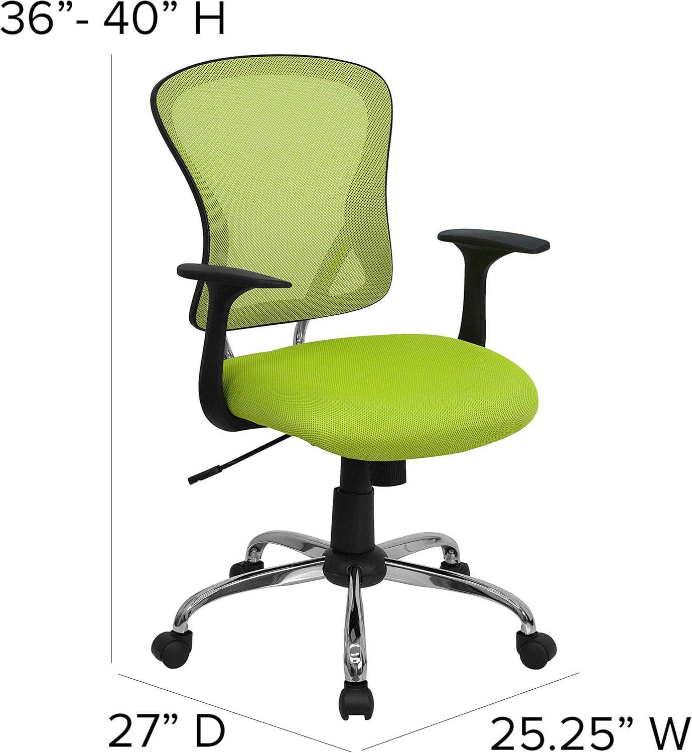 Flash Furniture Mid-Back Mesh Swivel Task Office Chair with Chrome Base and Arms