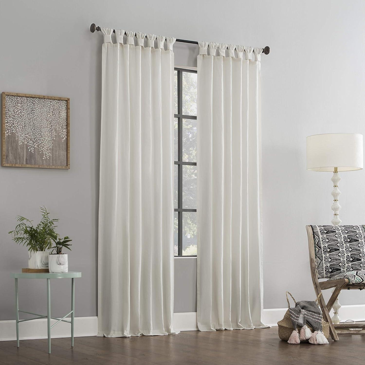 Archaeo Sarro Washed Cotton Semi-Sheer Tab Top Curtain Panel