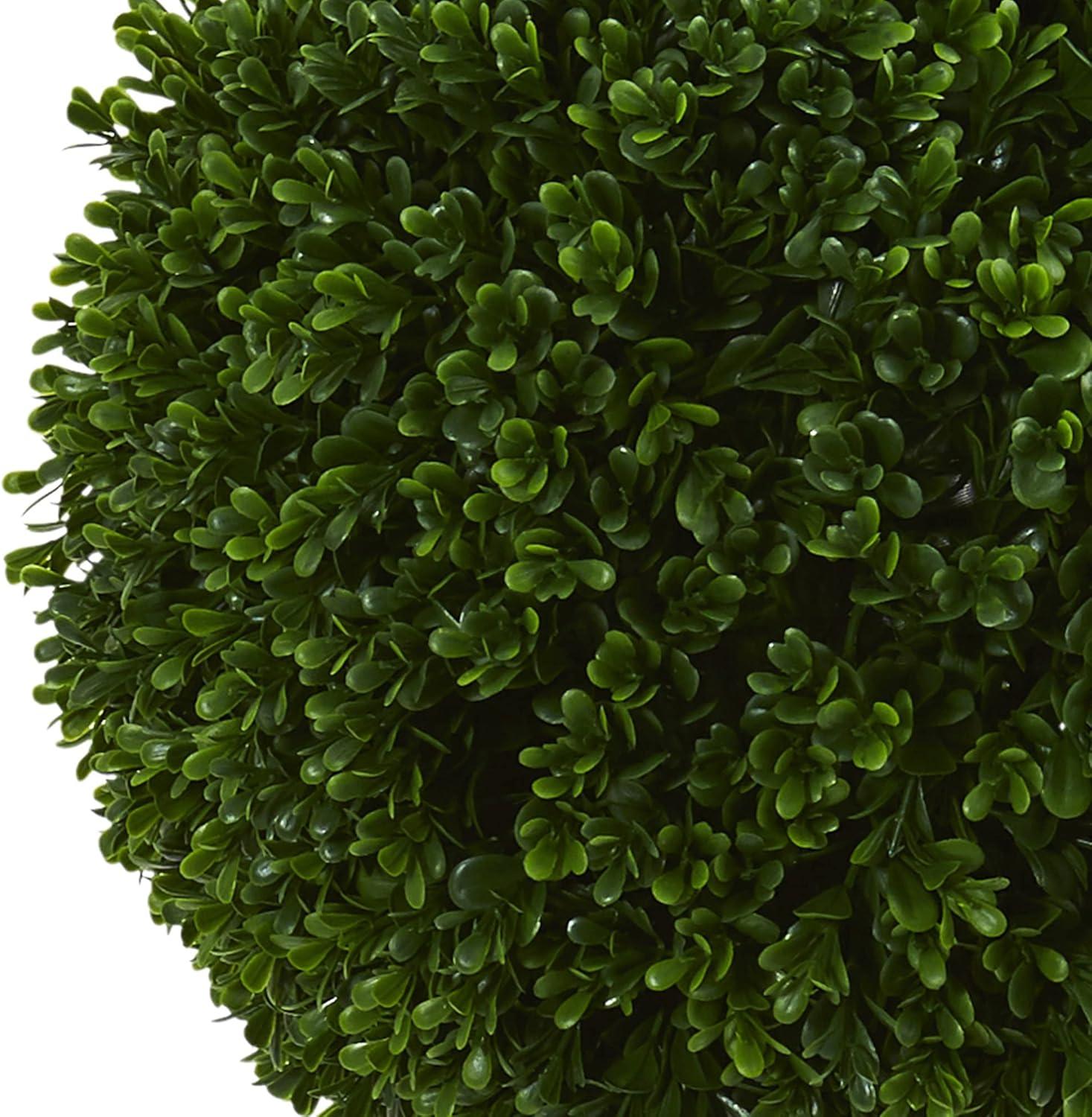 3.5ft Boxwood Double Ball Artificial Topiary Tree - Nearly Natural: UV-Resistant, Indoor/Outdoor Decor