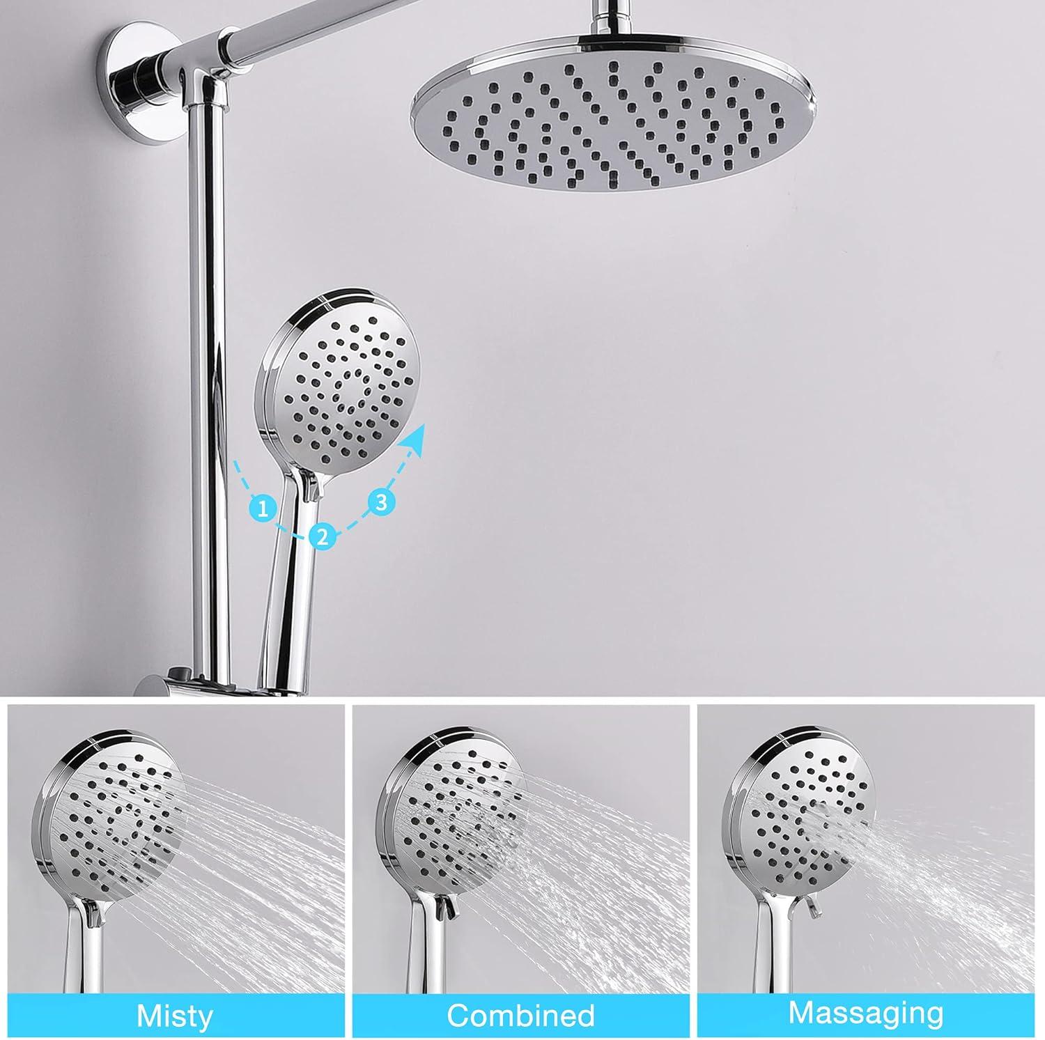 Chrome Dual Shower Head System with Adjustable Slide Bar