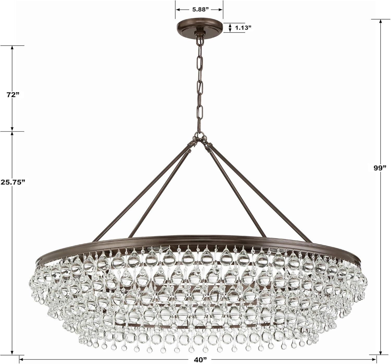 Eight Light Chandelier In Traditional And Contemporary Style 40 Inches Wide By 25.75 Inches High-Vibrant Bronze Finish Crystorama Lighting 278-Vz