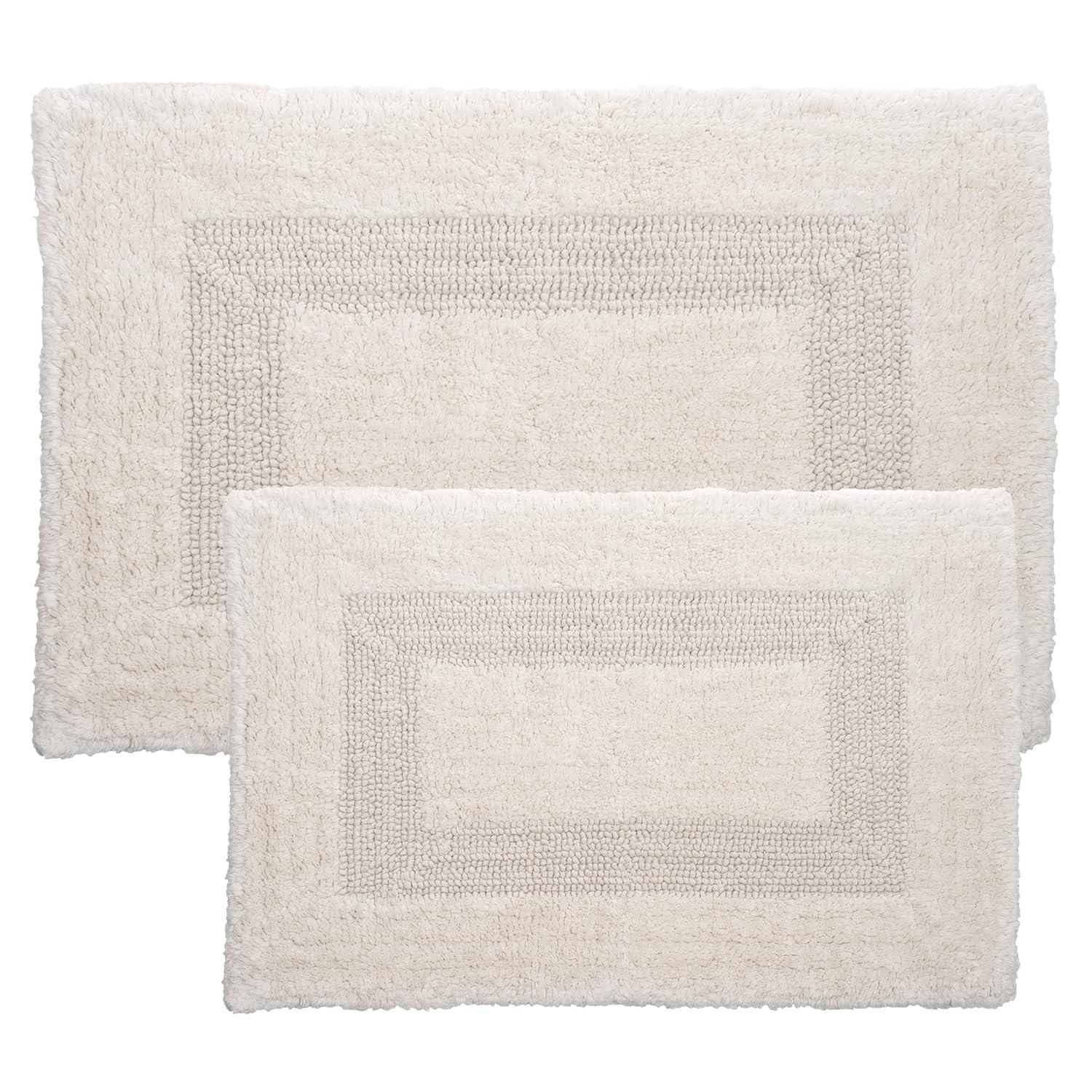 Lavish Home 2-Piece Bathroom Rug Set, Ivory