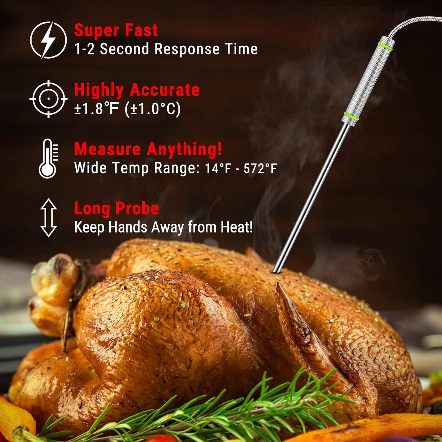 ThermoPro Digital Meat Thermometer with 4 Probes and Backlit LCD