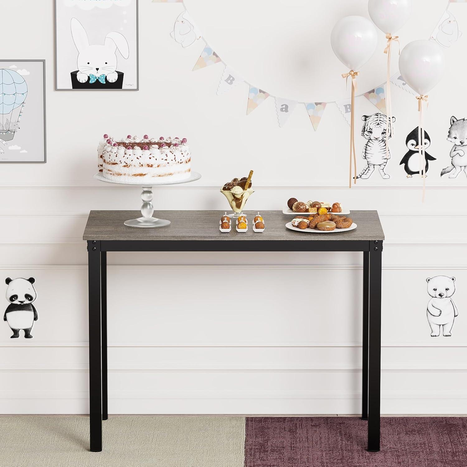 Teraves Computer Desk/Dining Table Office Desk Sturdy Writing Workstation for Home Office (39.37“, Black Oak)