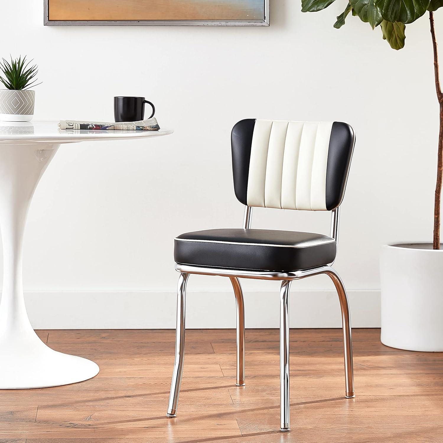 Richardson Seating Retro Home Upholstered Channel Back Dining Chair