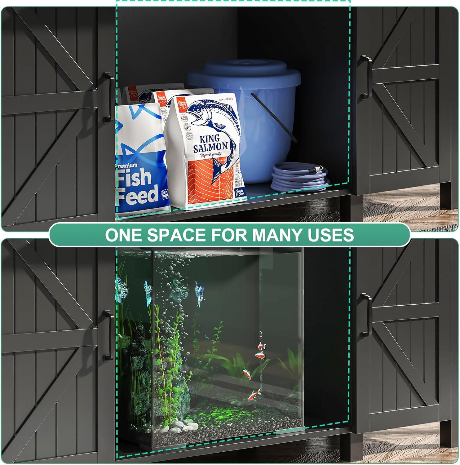 Gracie Oaks Heavy Duty 55-75 Gallon Aquarium Stand With Power Outlets