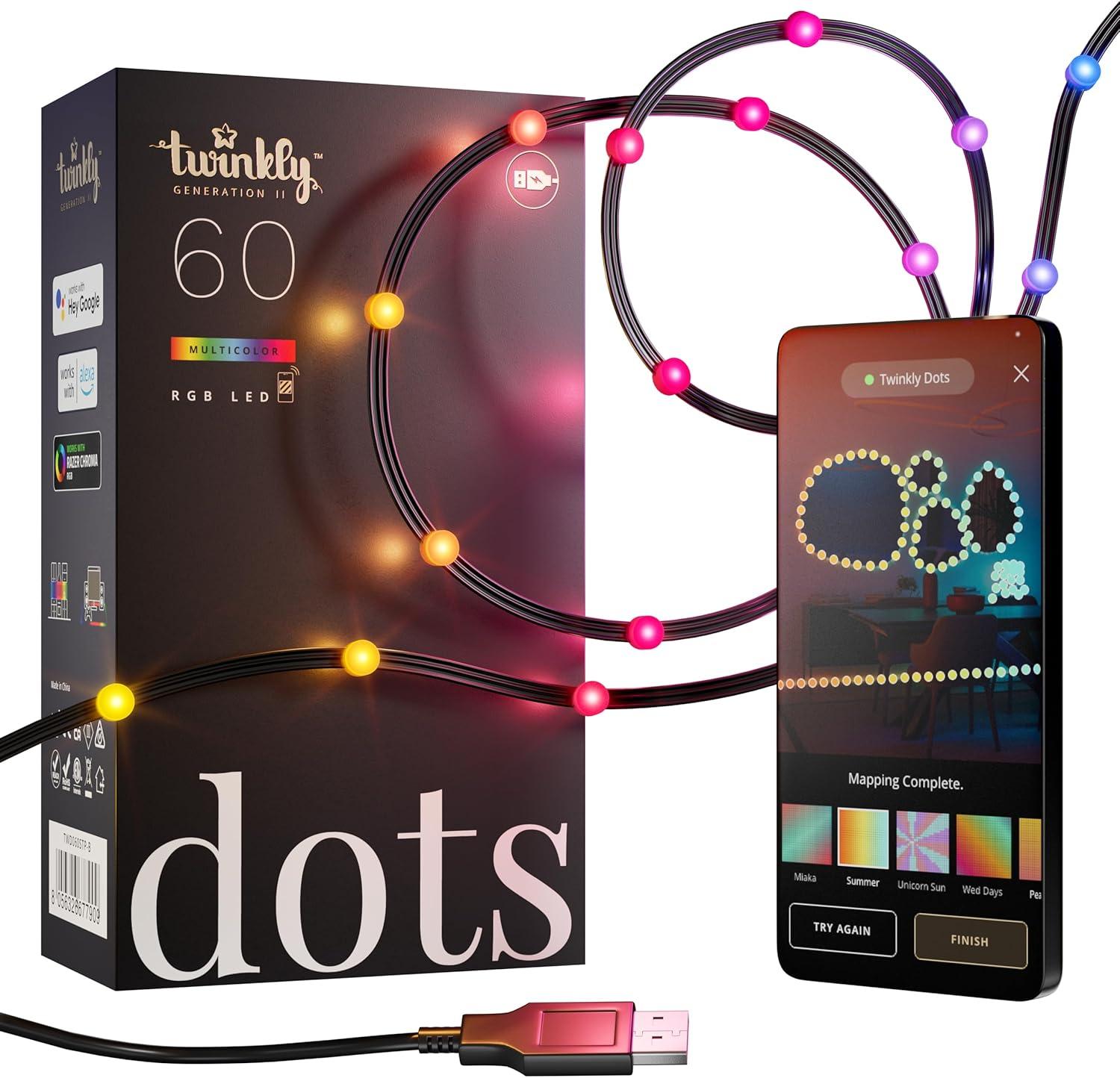 Twinkly Smart Decoration 60 Multicolor LED App Controlled Dots Lights