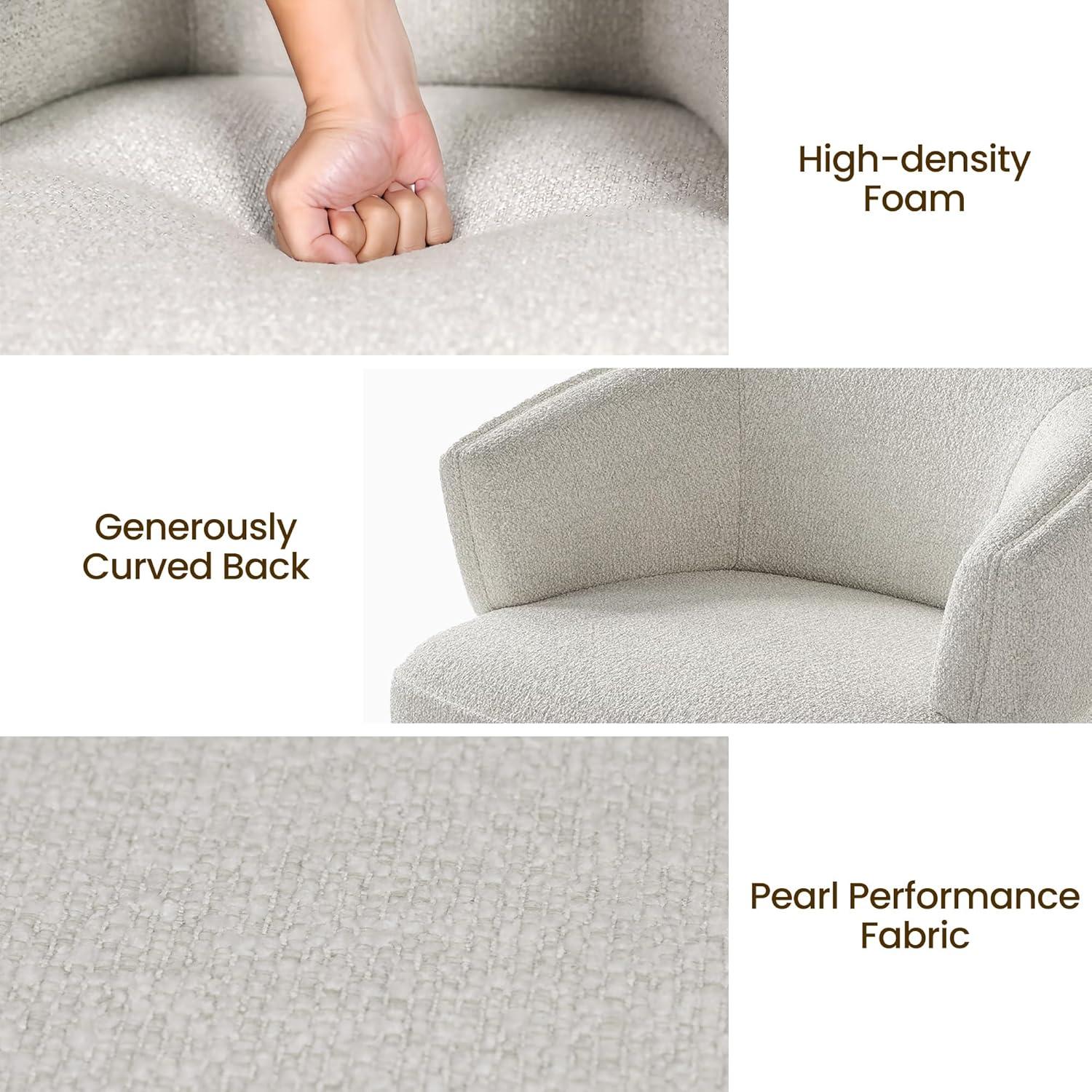 Jazmond Fully Assembled Upholstered Swivel Barrel Chair,Set of 2