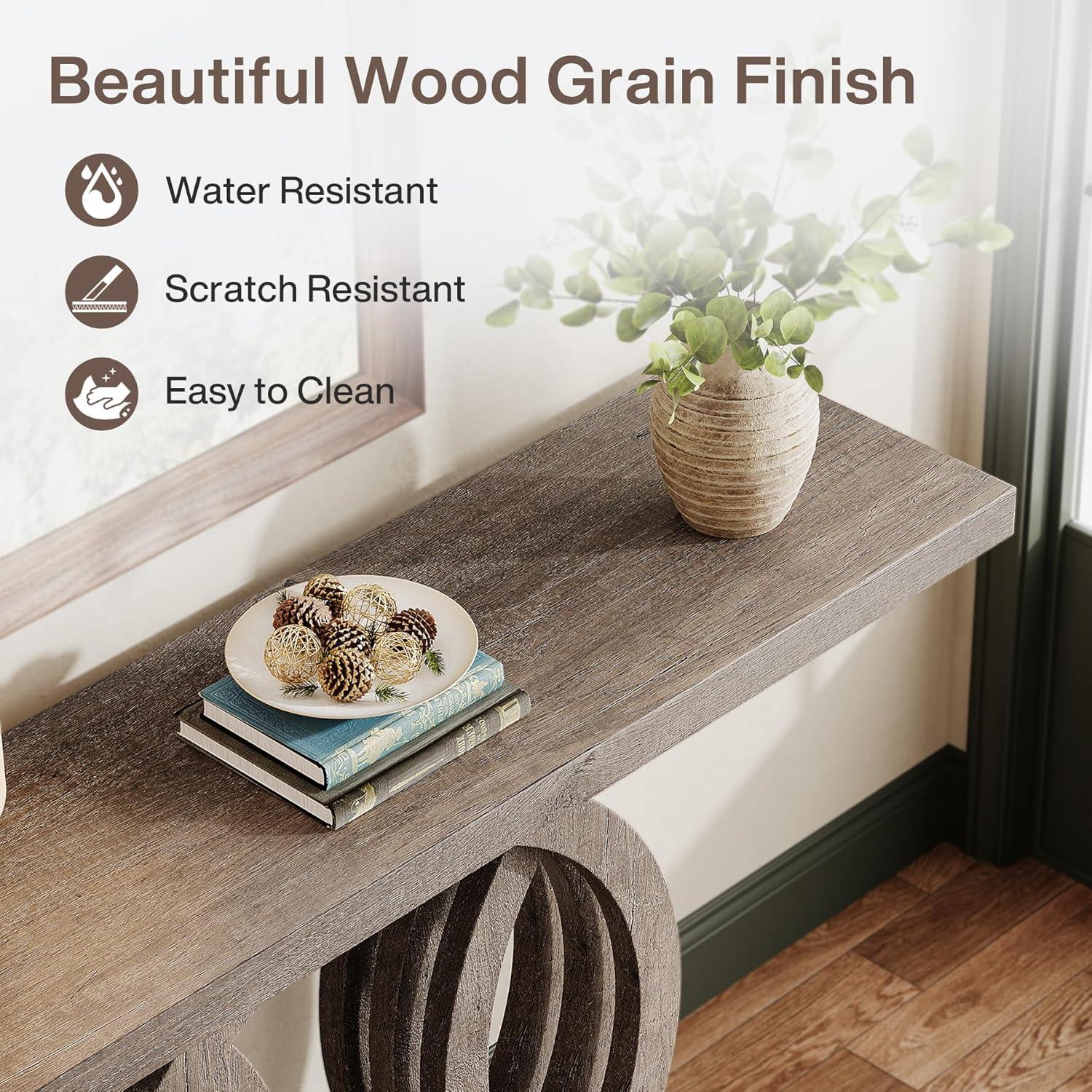 Farmhouse Console Sofa Table, 55 Inches Entryway Hallway Foyer Table White