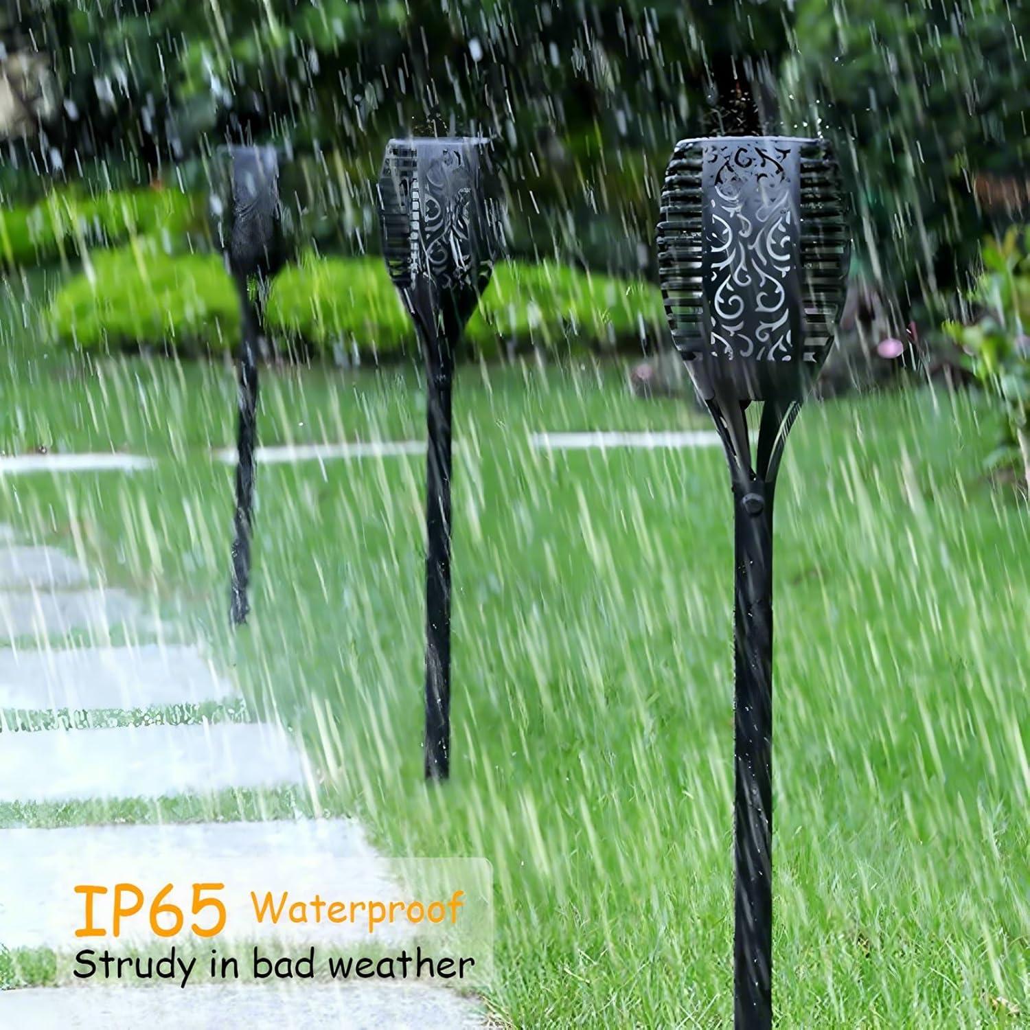 4 Pack Solar Lights Outdoor, Solar Torch Lights Outdoor Flickering Flame for Outdoor Decorations, Waterproof Garden Light Solar Powered , Torches Flame Light for Outside Yard Patio Lawn Garden Decor