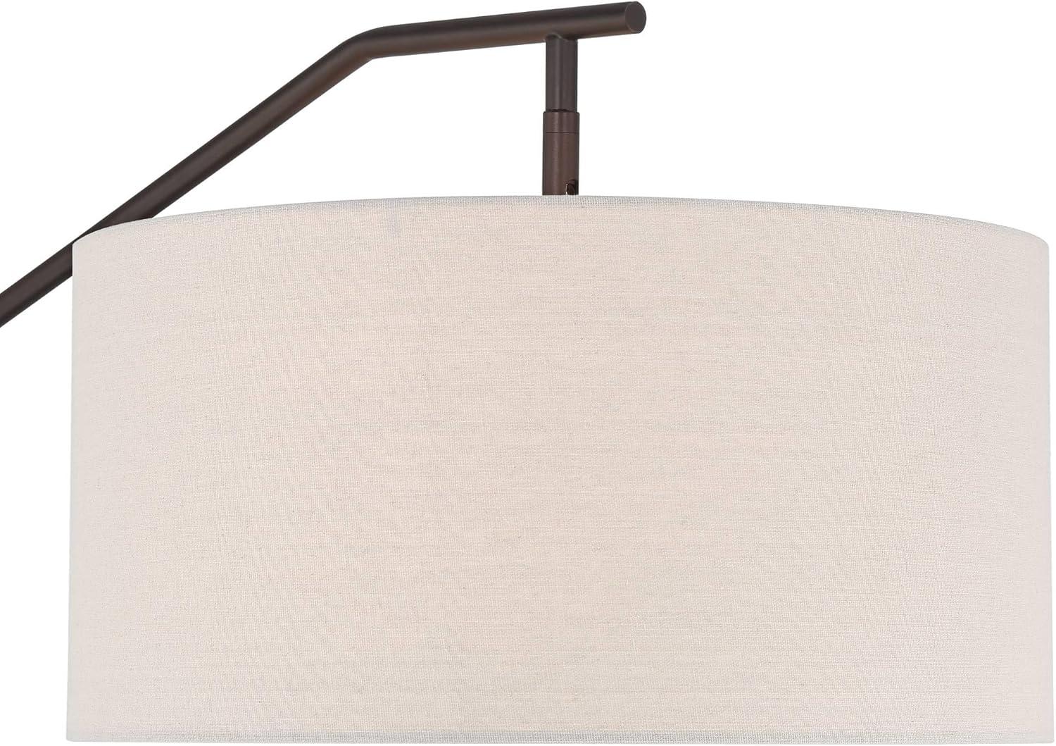 Franklin Iron Works Kipling Farmhouse Rustic 76" Tall Standing Floor Lamp Large Arc Foot Switch Bronze Wood Living Room Bedroom House Reading Office