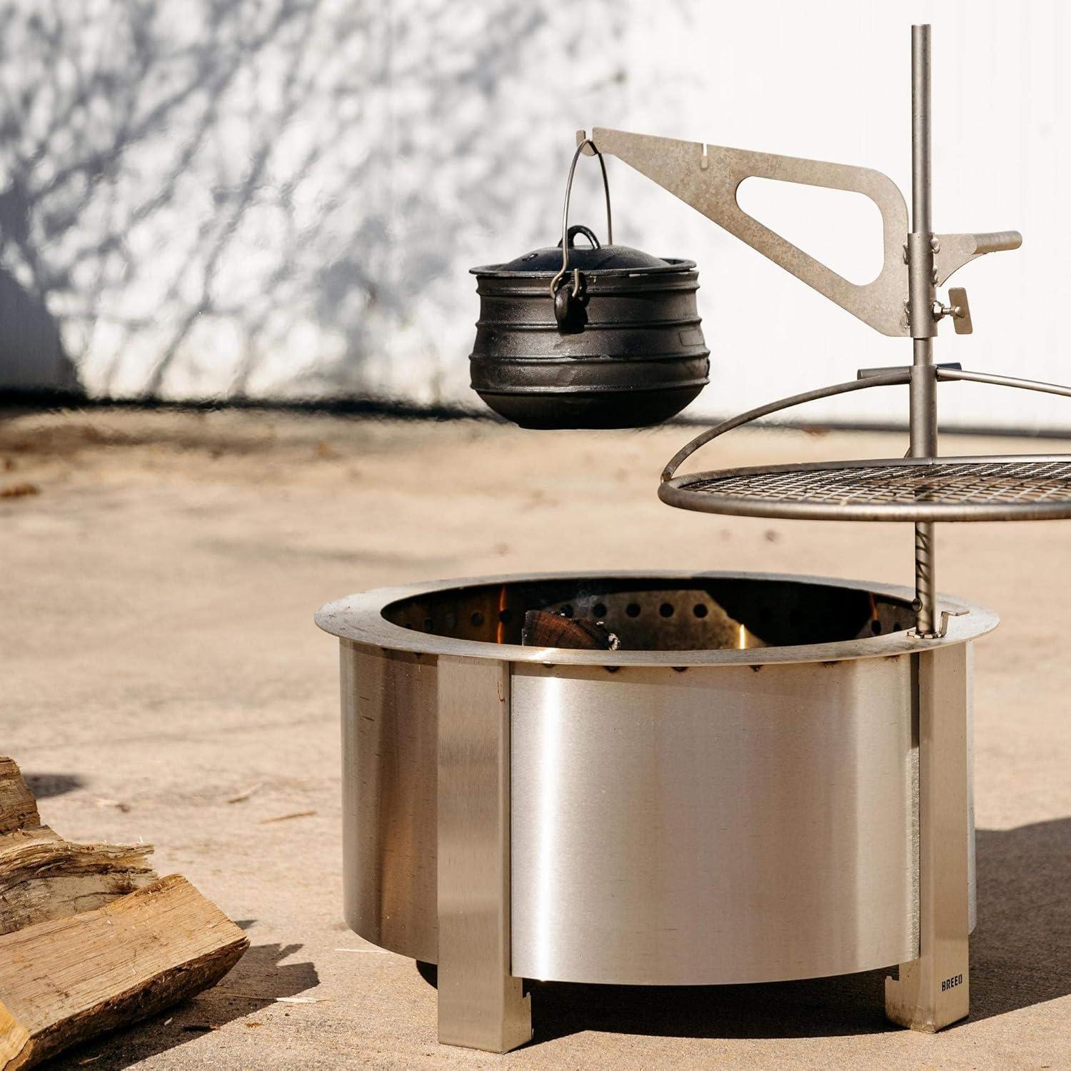 Breeo X Series 24 Stainless Smokeless Fire Pit 24 in. W Stainless Steel Outdoor Round Wood Fire Pit