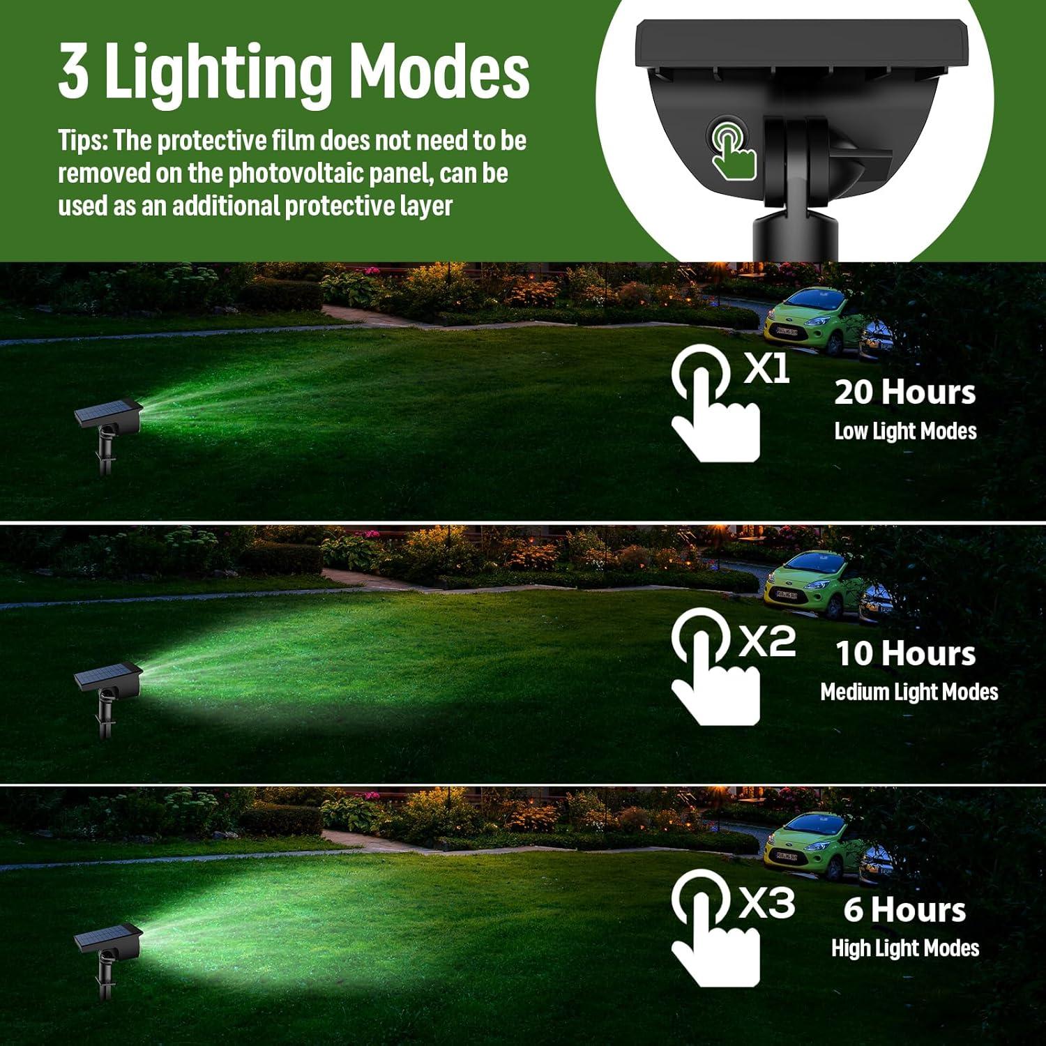 Cool White LED Solar Pathway Spotlights for Outdoor Use, 4 Pack