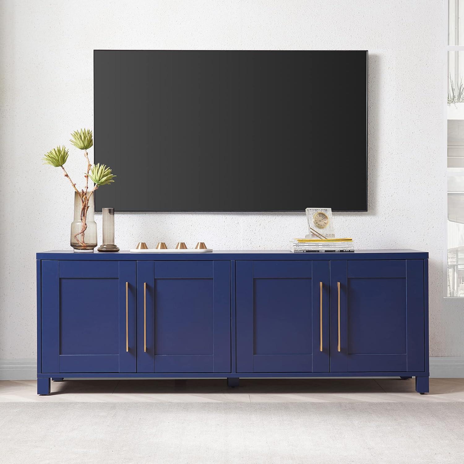 Evelyn&Zoe Chabot Rectangular TV Stand for TV's up to 75", Dark Blue