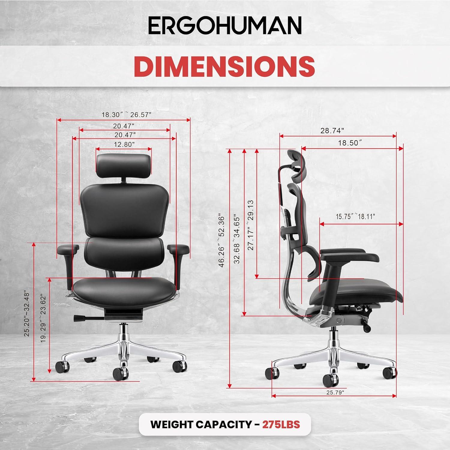 Eurotech Seating Ergohuman Executive Chair with Headrest