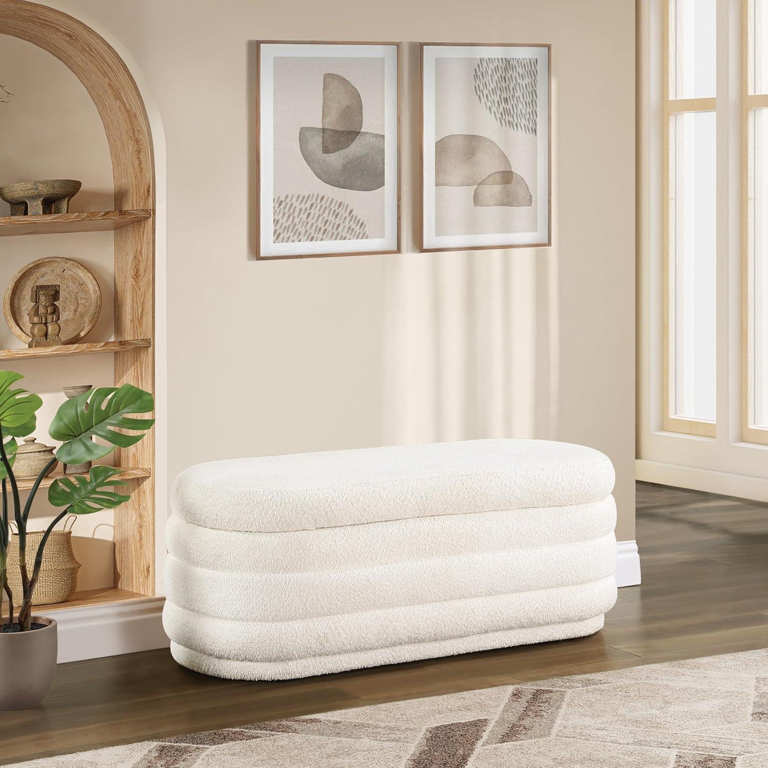 Clifford Snow Sherpa Channel Tufted Storage Bench