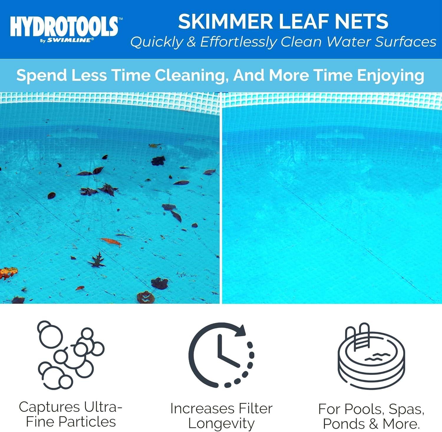 Swimline Lightweight Leaf Skimmer Swimming Pool and Spa Maintenance Net with 24" to 48" Adjustable Aluminum Telescoping Pole