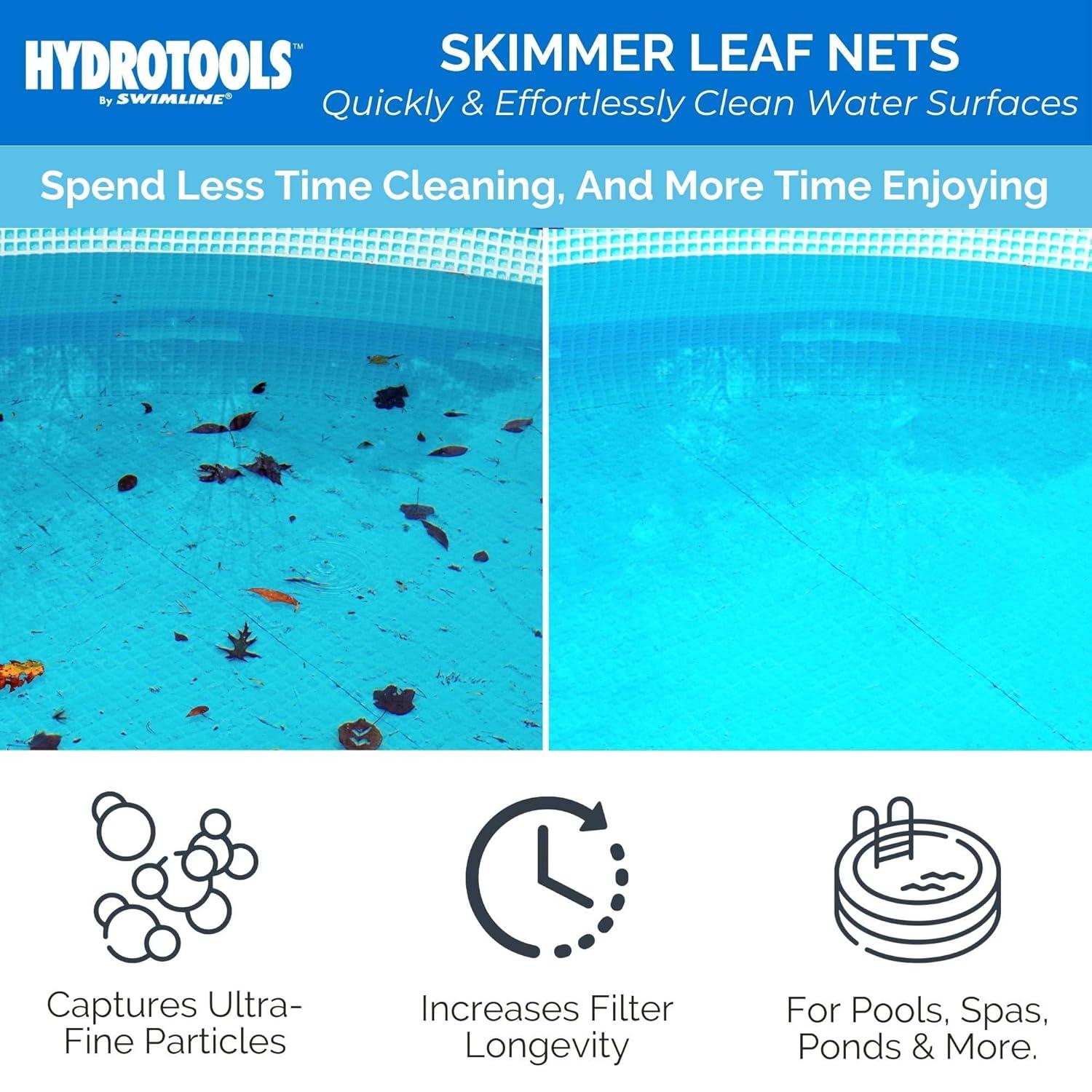 Swimline Lightweight Leaf Skimmer Swimming Pool and Spa Maintenance Net with 24" to 48" Adjustable Aluminum Telescoping Pole