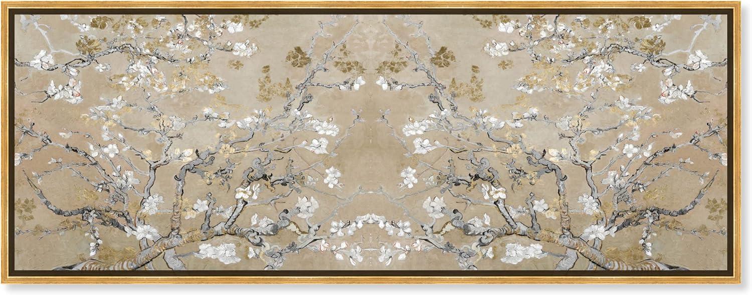 Oliver Gal Prints Vincent Van Gogh " Large Floral And Botanical Van Gogh In Gold Blossoms Inspiration Twin, French Country Gold "