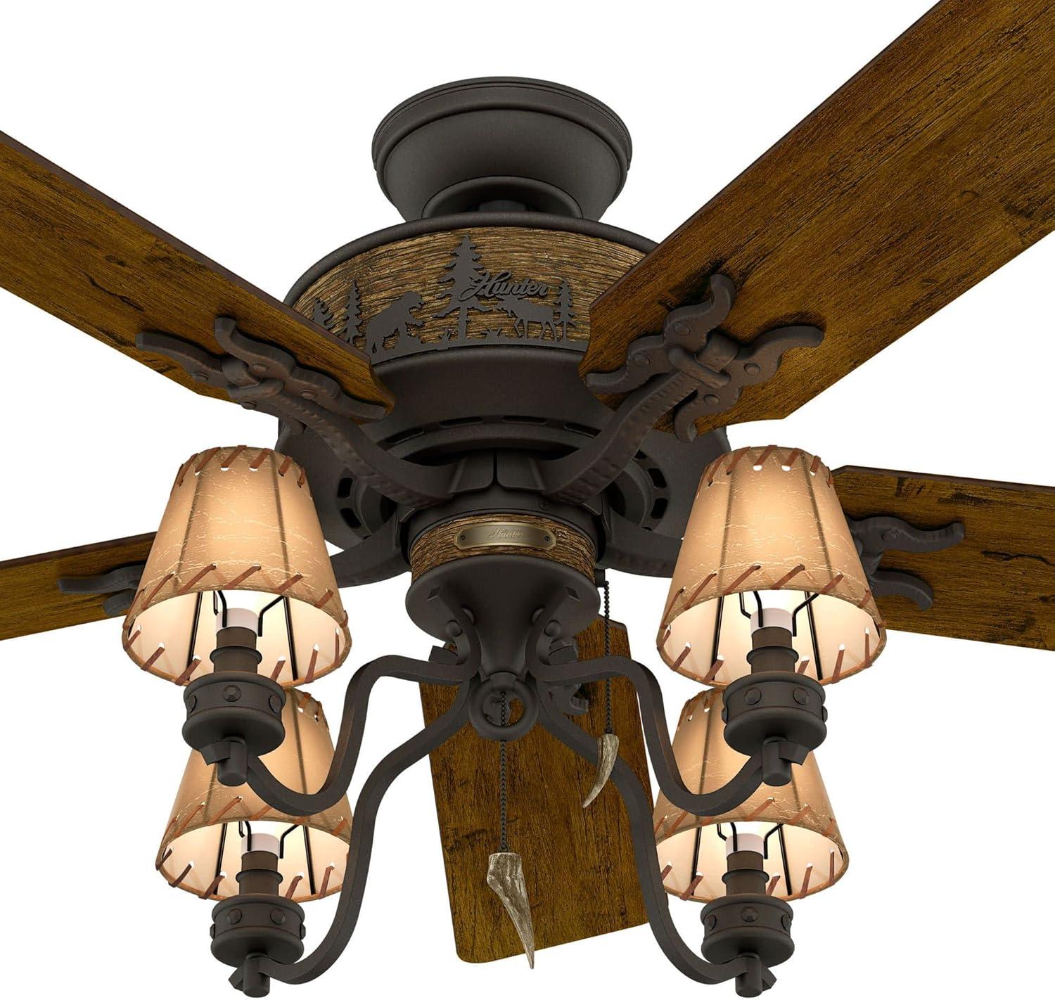 Adirondack Brittany Bronze 52" Ceiling Fan with LED Light and Remote