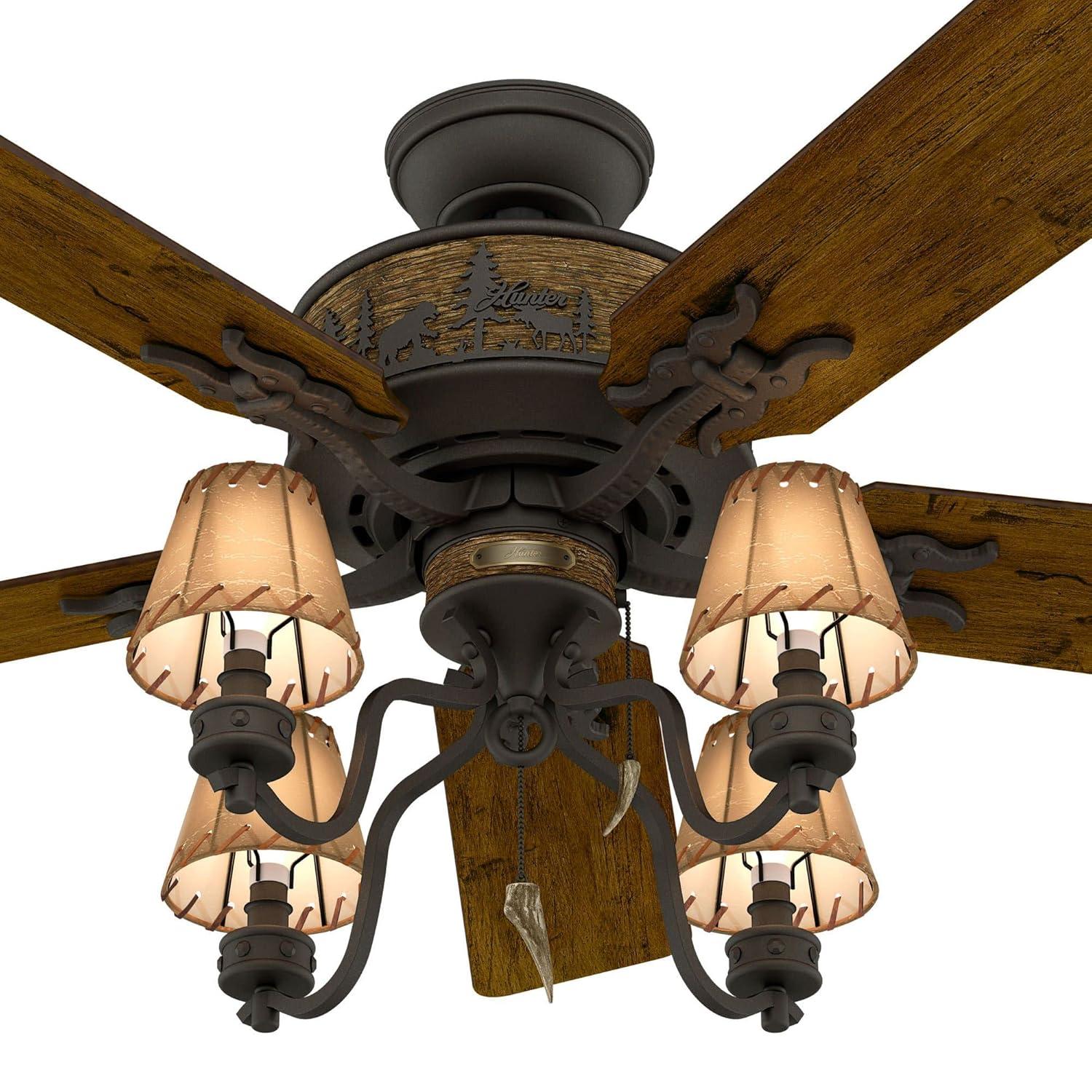 Adirondack Brittany Bronze 52" Ceiling Fan with LED Light and Remote