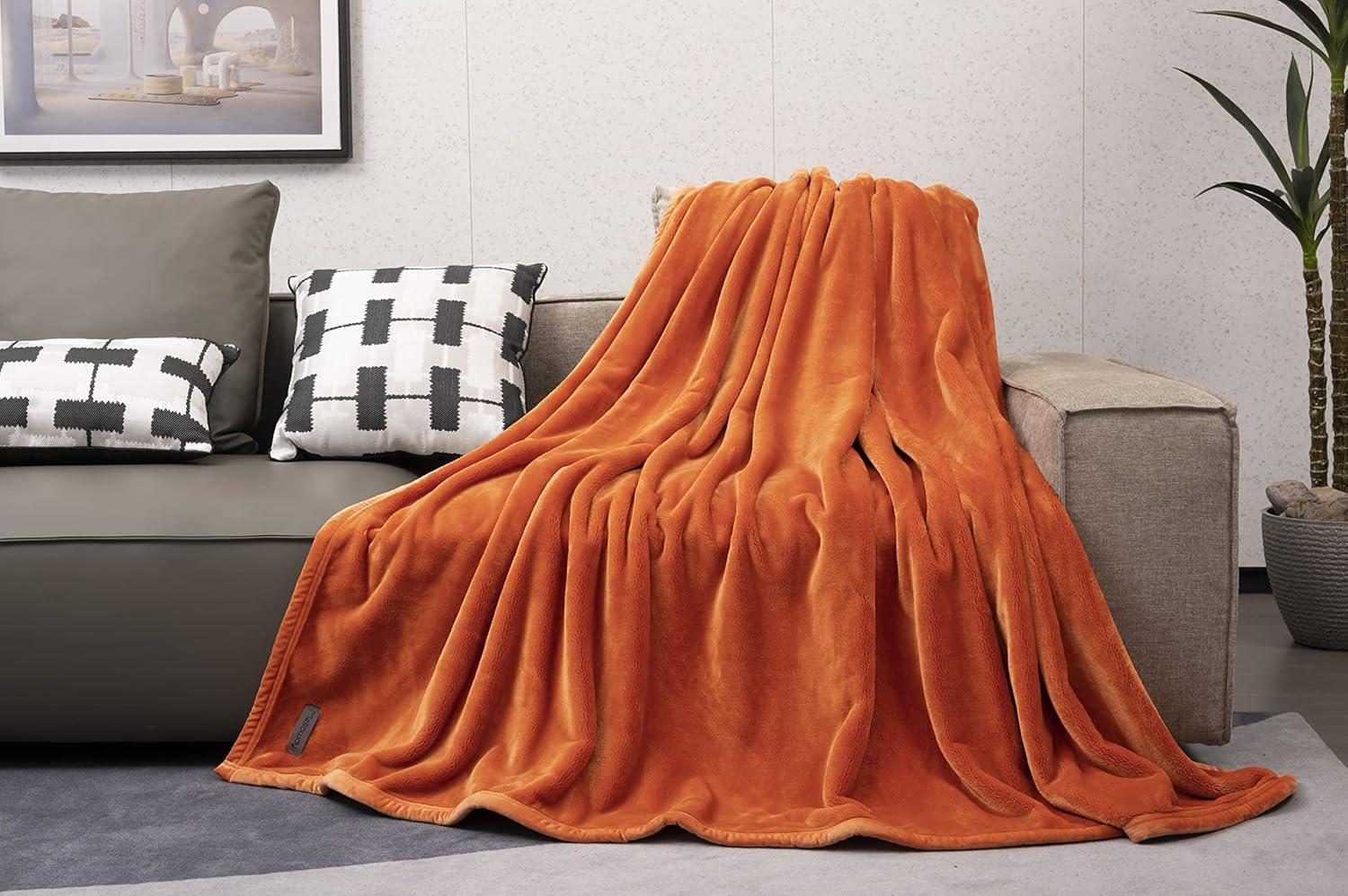Mellowdy Extra Thick Hearty Plush Blanket - 500GSM King Warm Blanket for Winter, Fall, Couch, Bed (White, 108x90 inches)
