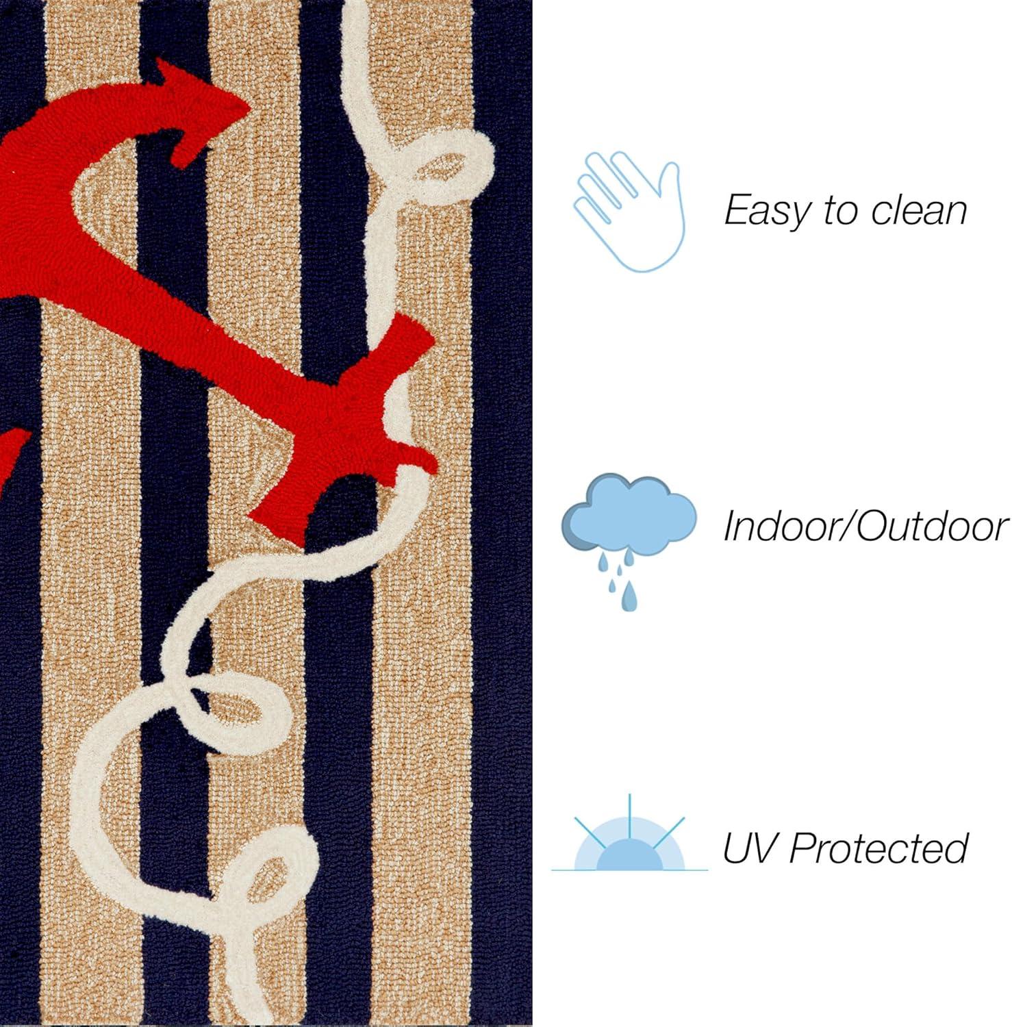 Liora Manne Frontporch Anchor Indoor/Outdoor Rug Navy 2' x 3'