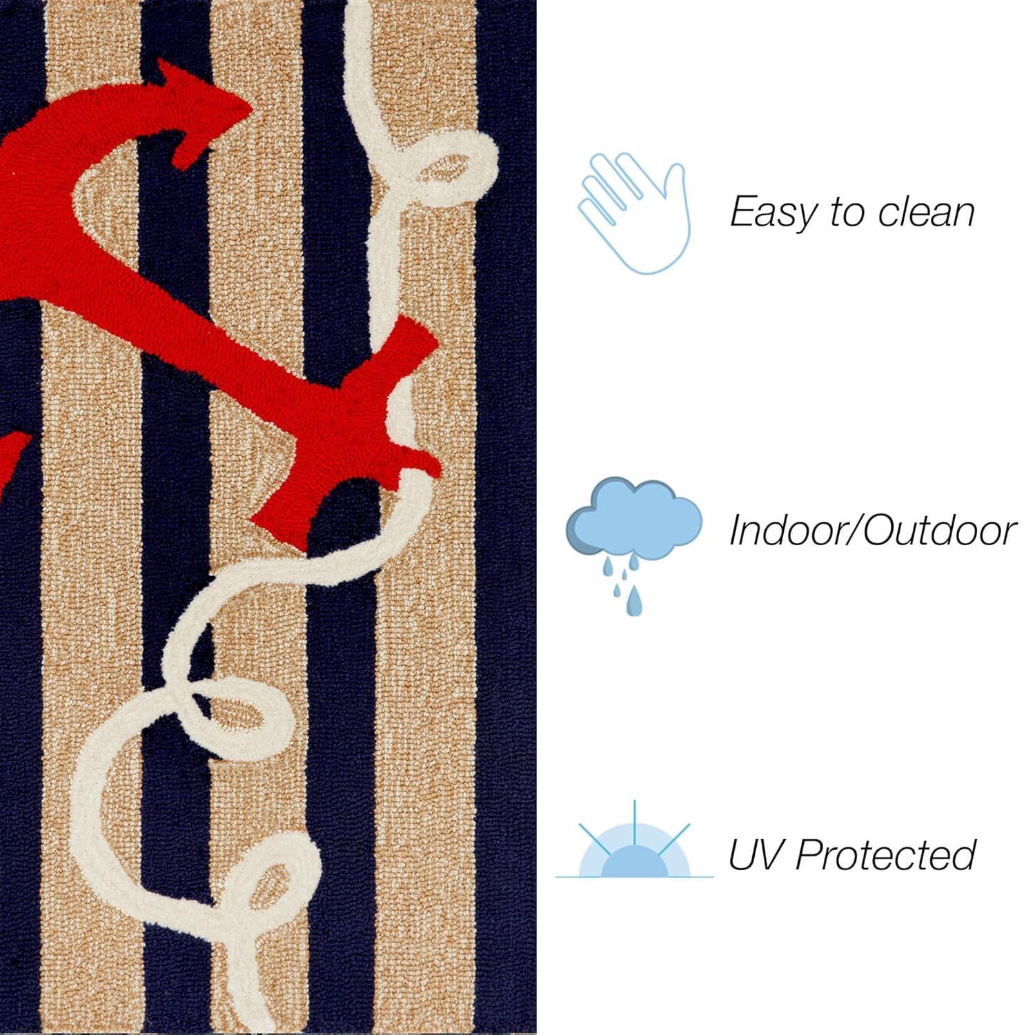 Liora Manne Frontporch Anchor Indoor/Outdoor Rug Navy 2' x 3'