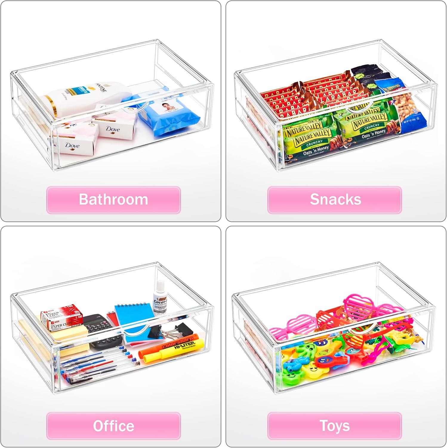 Sorbus Sorbus Single Cosmetic Acrylic Drawers for Organizing, Stackable, Large in Clear