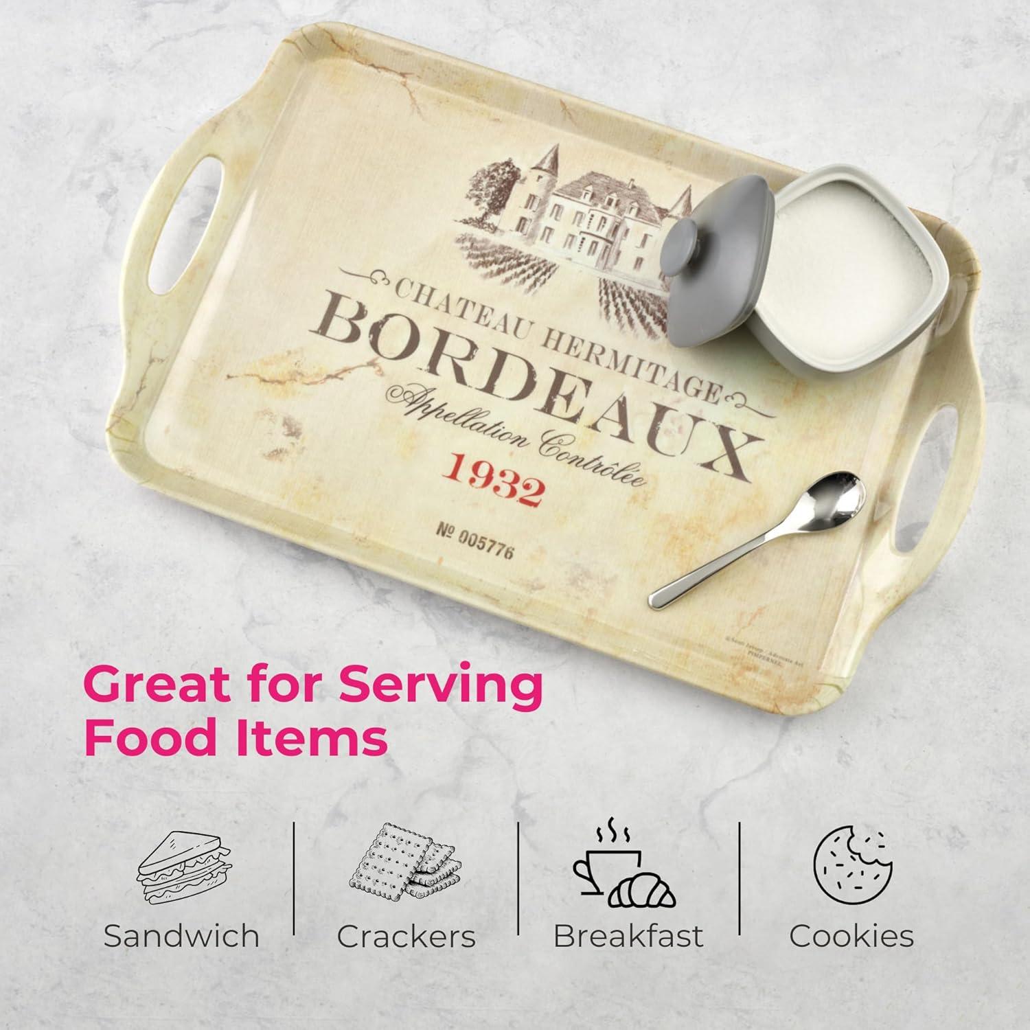 Pimpernel Pimpernel Vin De France Large Melamine Hndld Tray 18.9 X11.6"