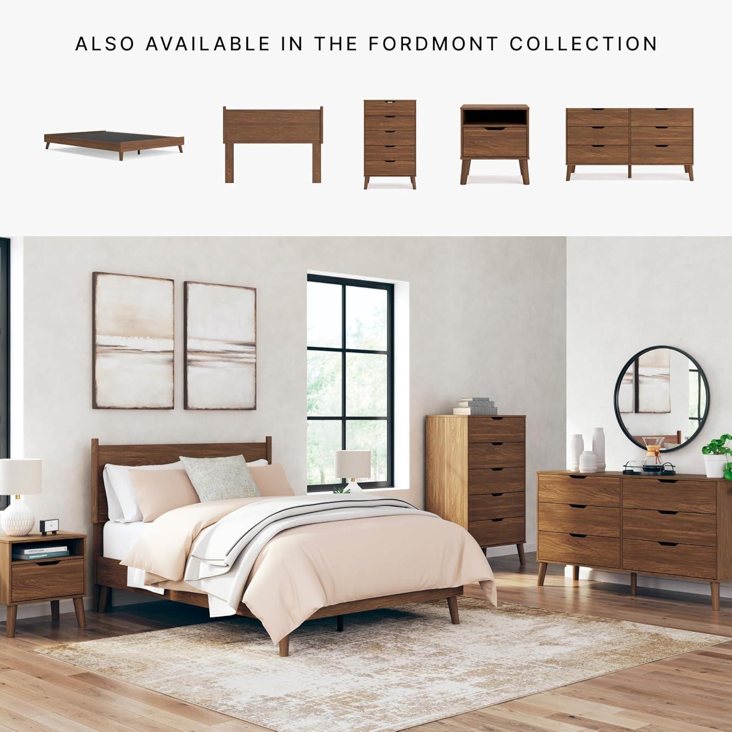 Queen Dark Brown Wood Platform Bed