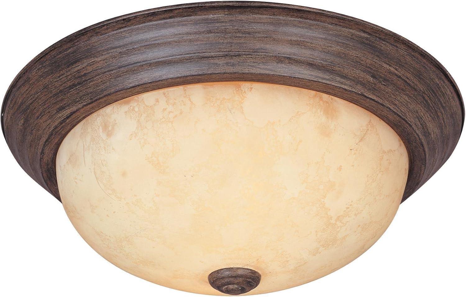 Designers Fountain 11 inch 2-Light Warm Mahogany Flush Mount Ceiling Light, 1257S-WM-AM