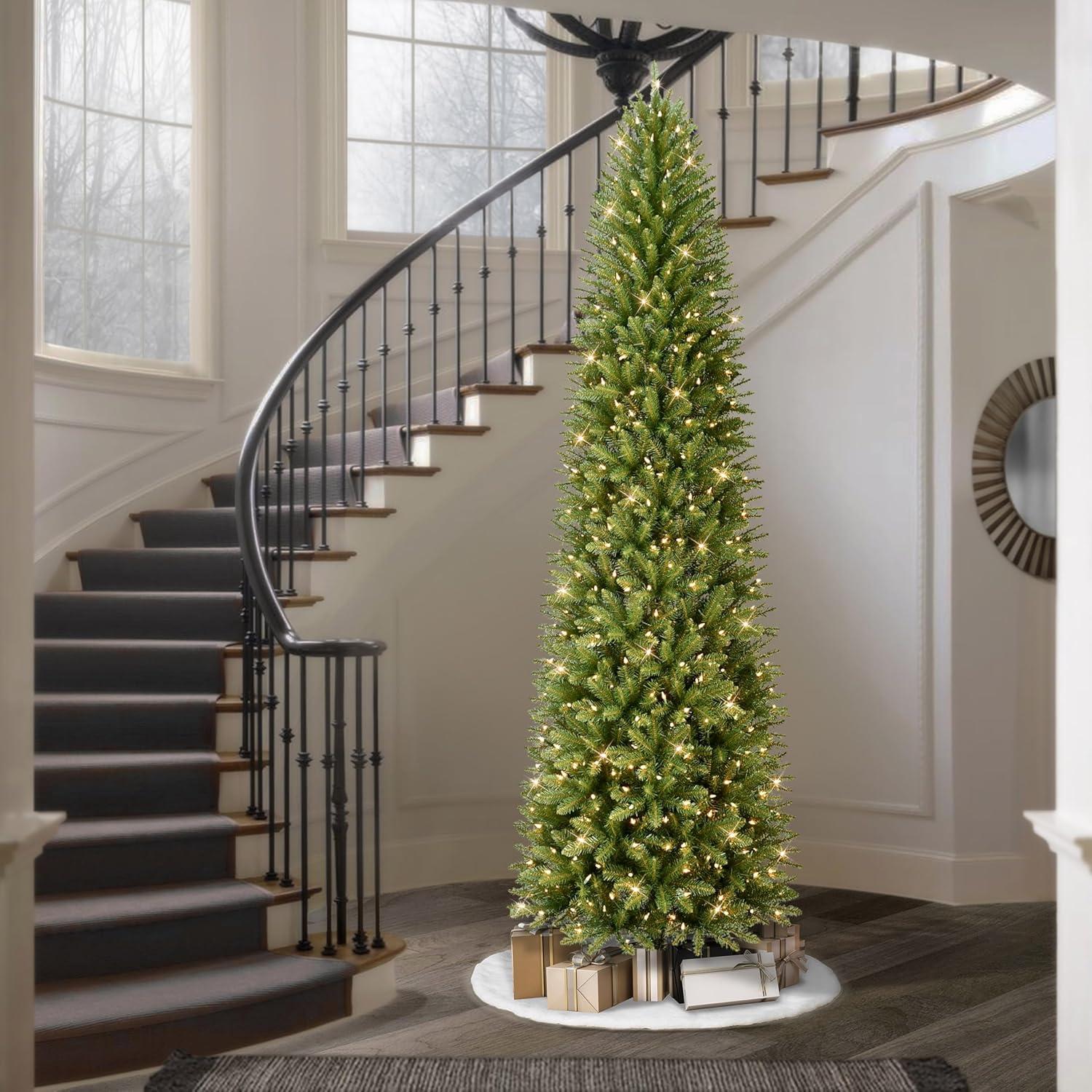 9 ft. Pre-lit Fraser Fir Pencil Artificial Christmas Tree 550 UL listed Clear Lights