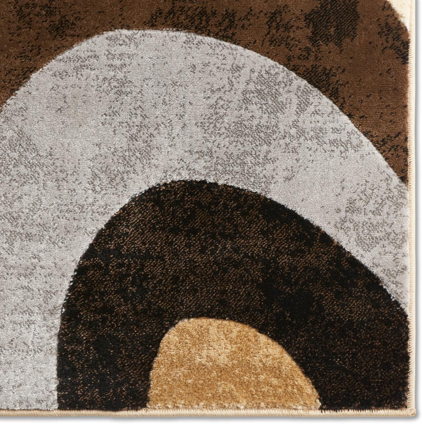 Home Dynamix Slade Contemporary Abstract Area Rug, Brown/Grey, 3 Piece Set