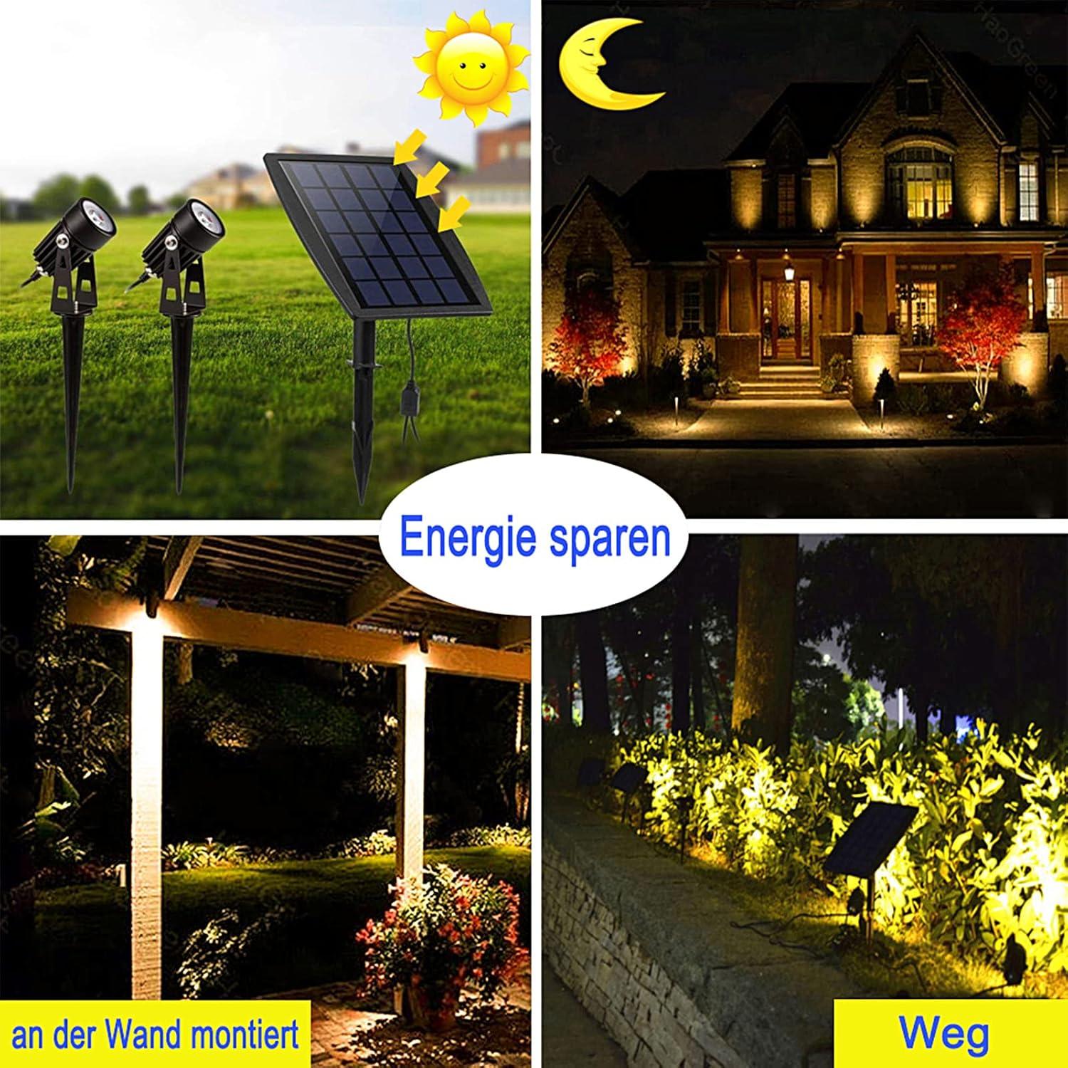 XGZHP1 Depuley Bright Solar Spot Lights Outdoor  Waterproof LED Solar Landscape Spotlights  2-in-1 Solar Powered Wall Lights for Landscaping