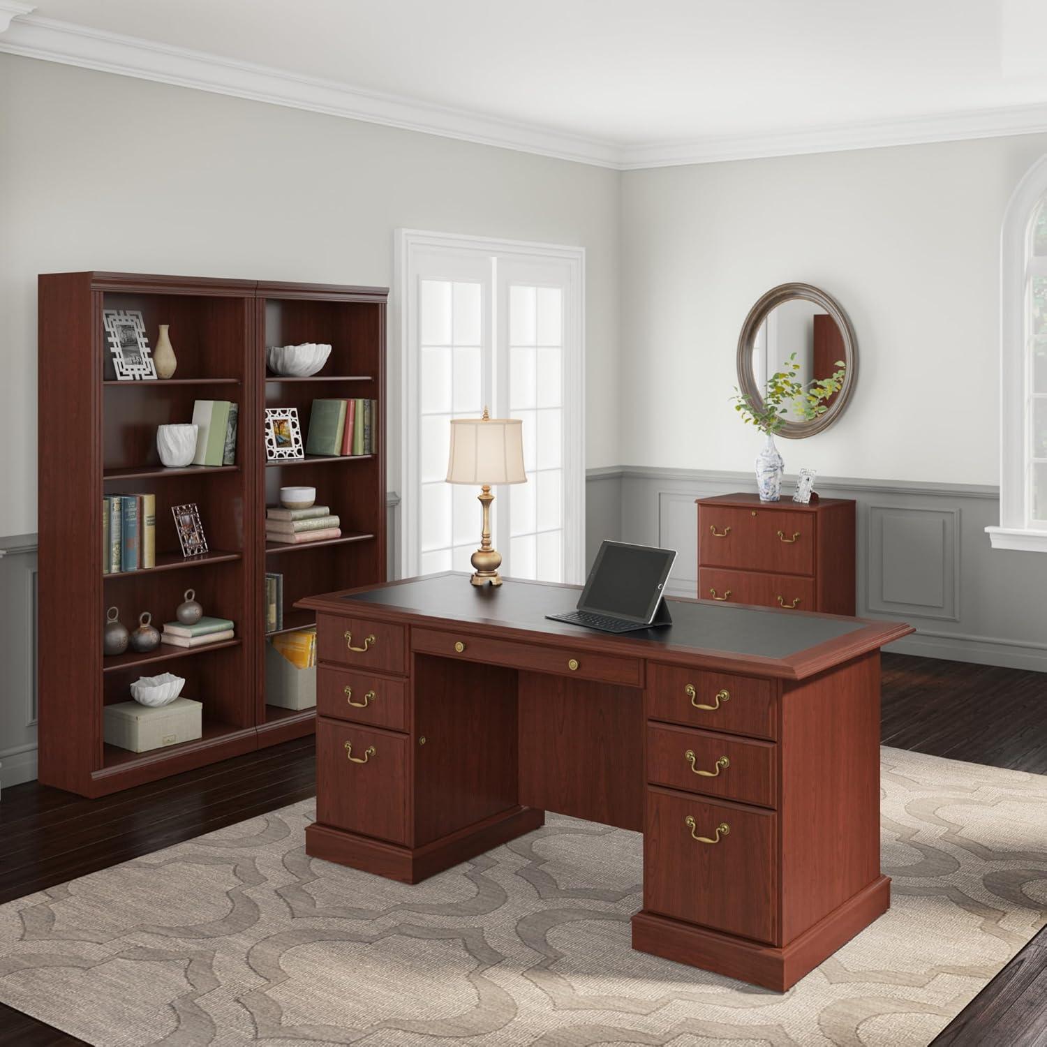 Bush Furniture Saratoga Lateral File Cabinet in Harvest Cherry