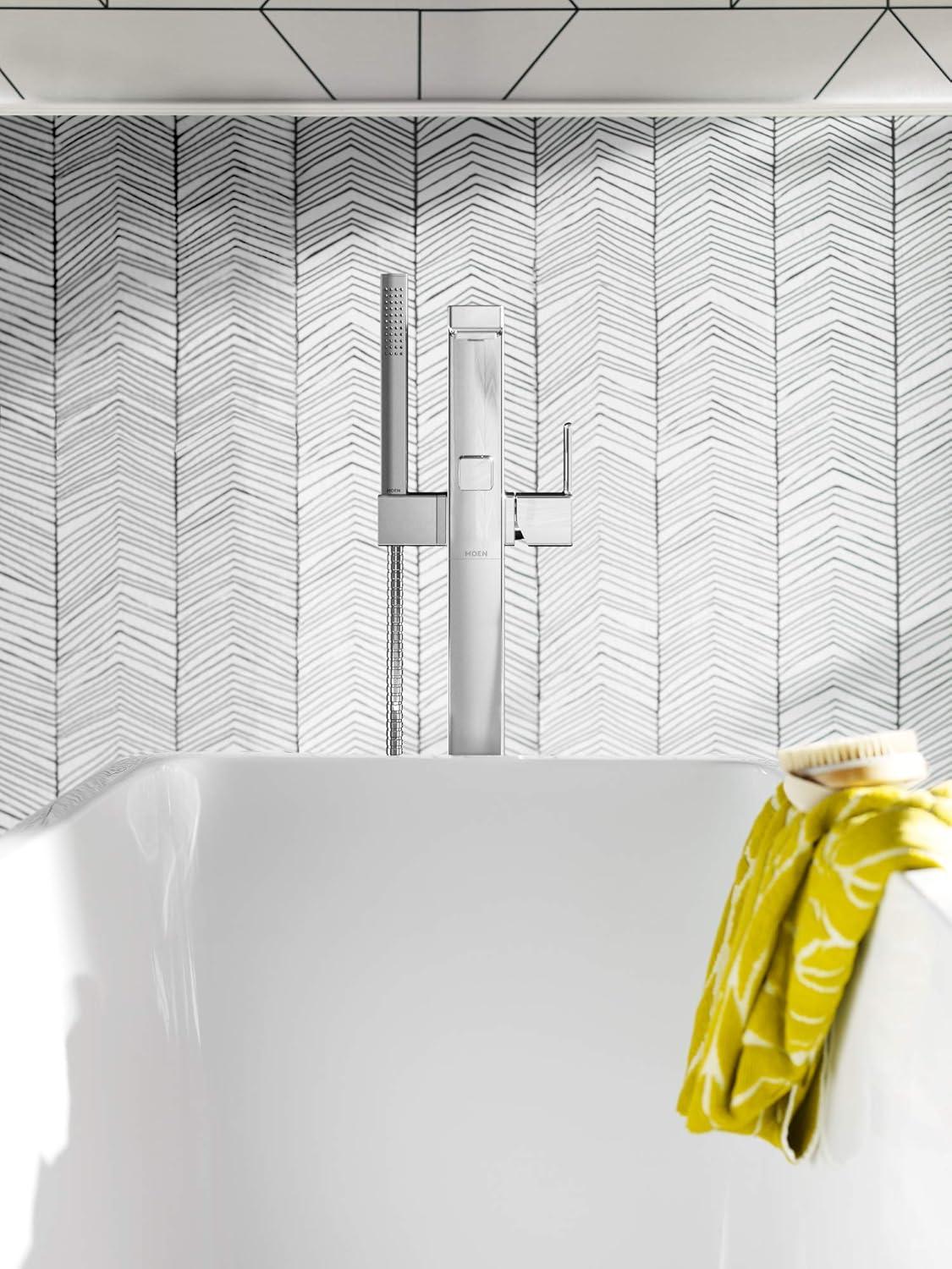 90 Degree Single Handle Floor Mounted Tub with Handshower