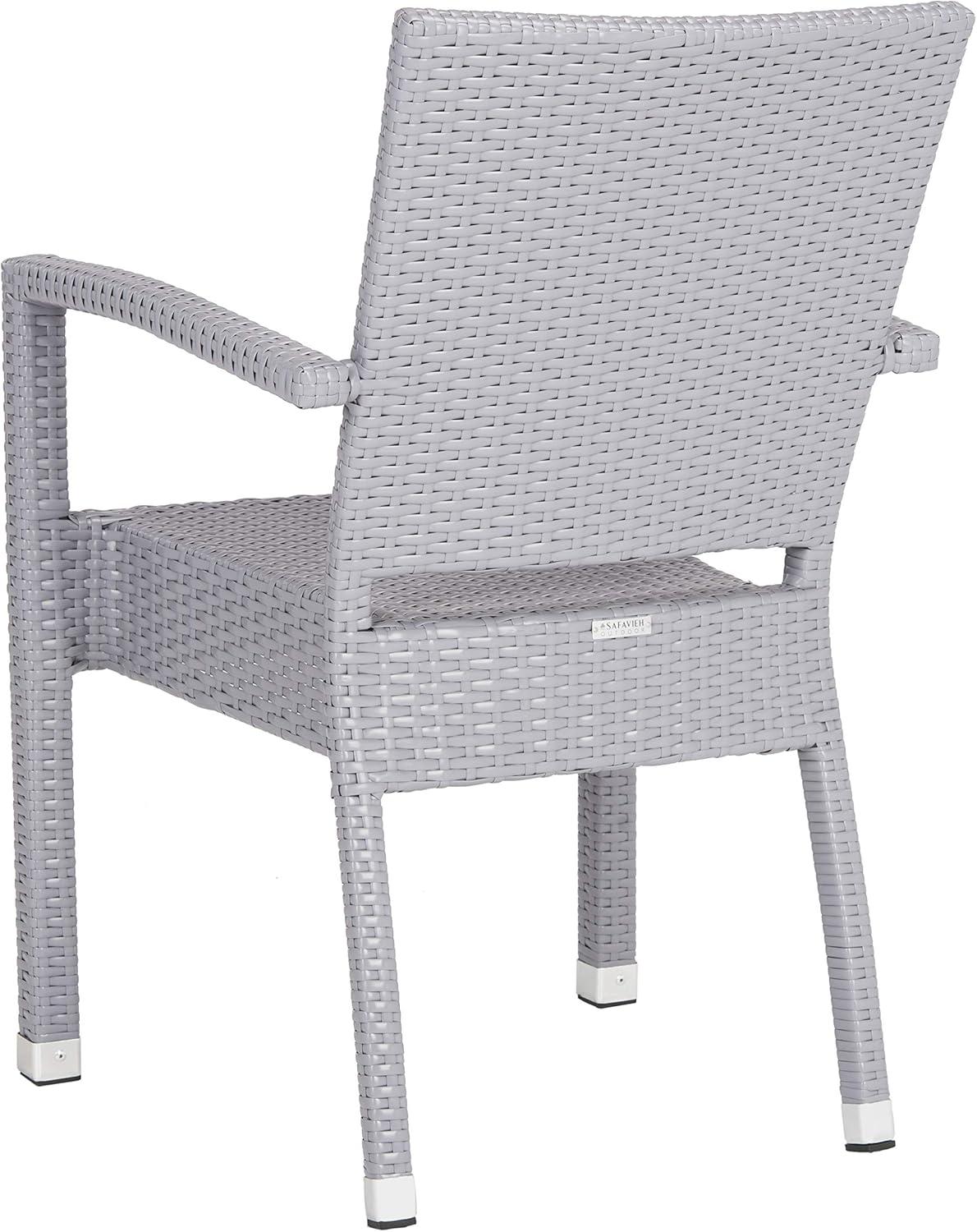 Kelda Stackable Arm Chair Indoor/Outdoor (Set Of 2) - PAT4004 - Grey - Safavieh