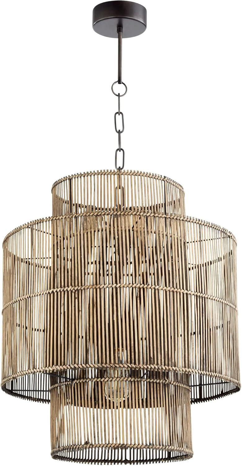 Hammond Contemporary Rattan Drum Pendant Light 19" Wide