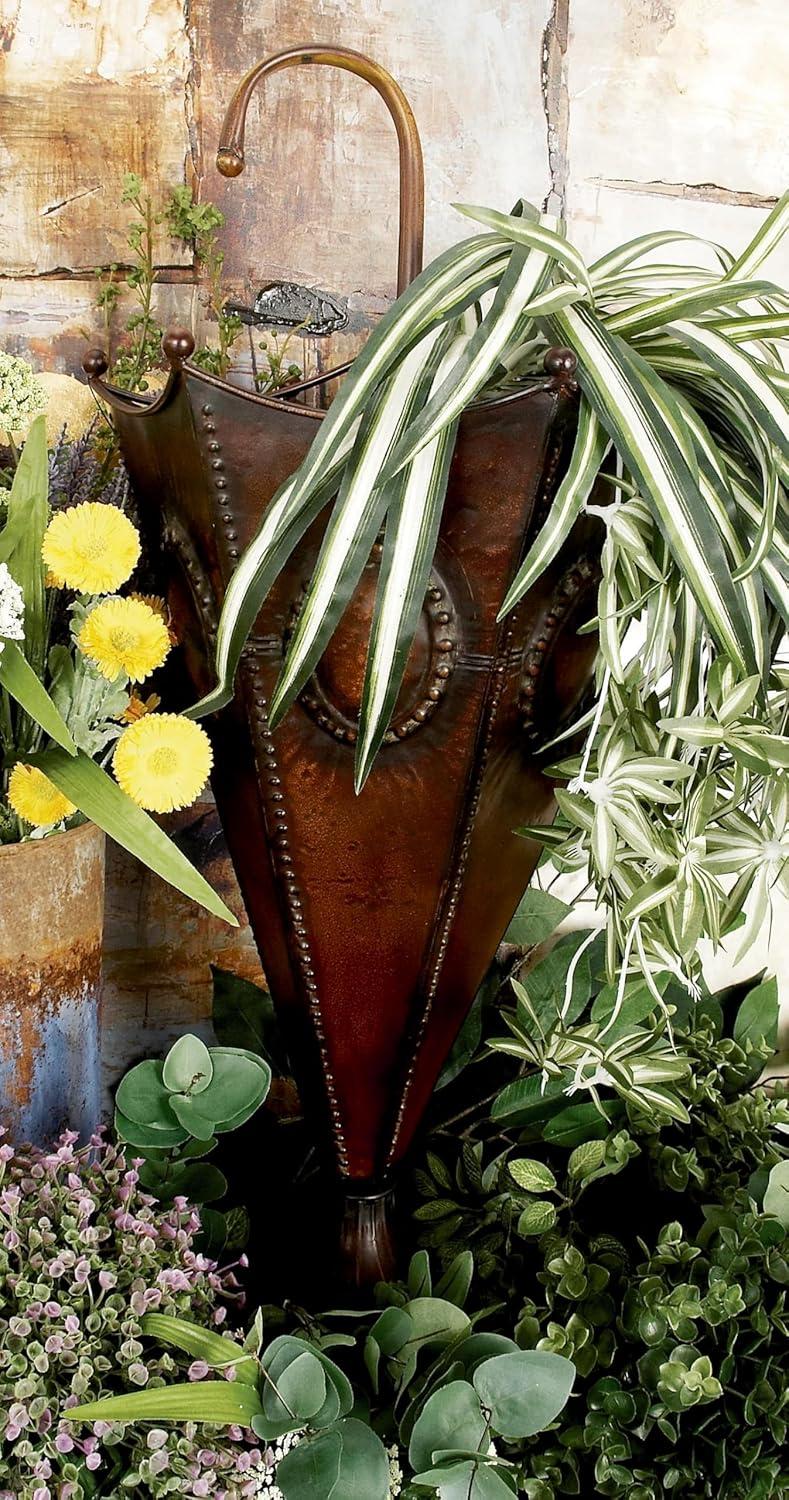 Antique Bronze Iron Umbrella Stand with Sculpted Base