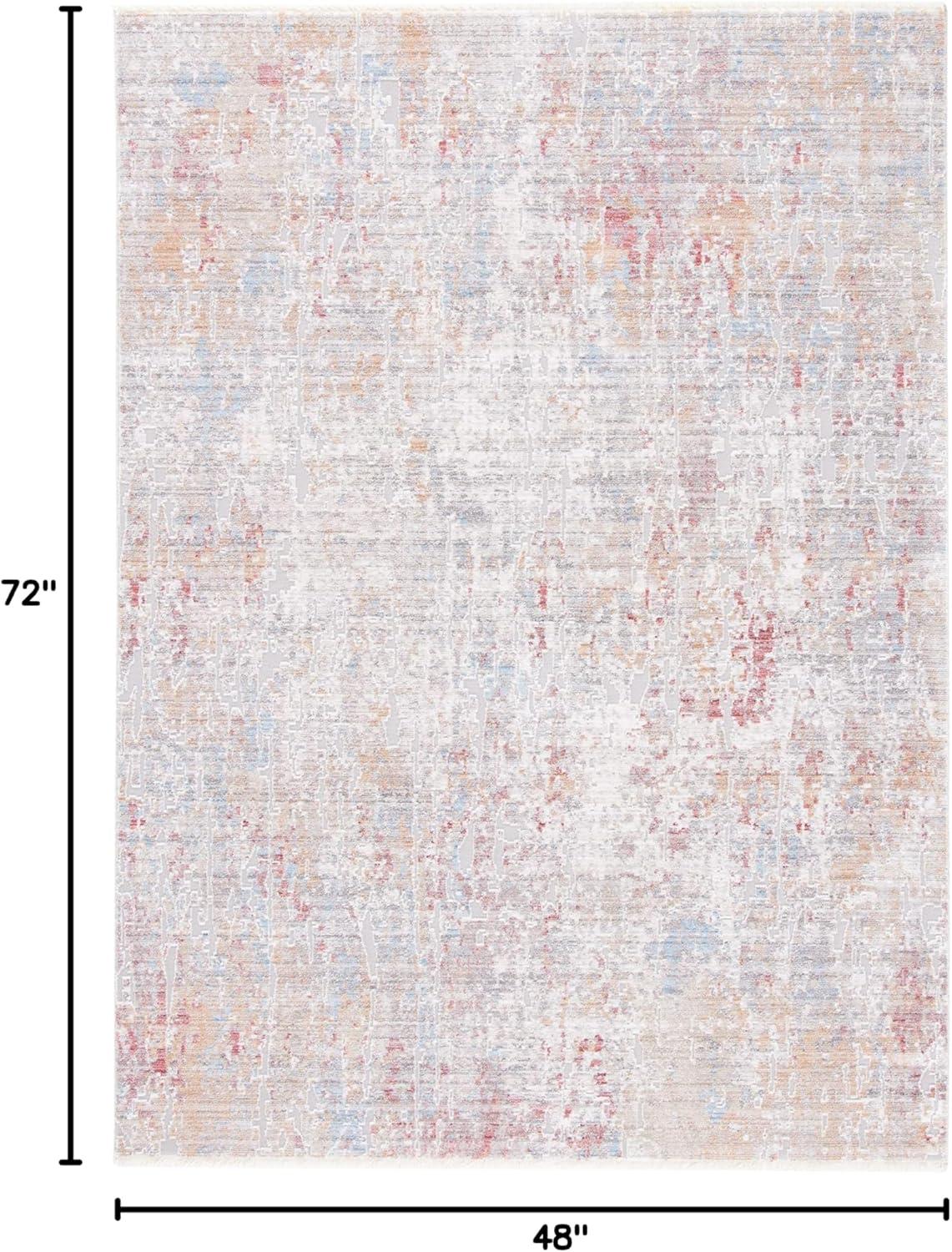 Valencia VAL405 Power Loomed Indoor Area Rug - Grey/Gold - 4'x6' - Safavieh