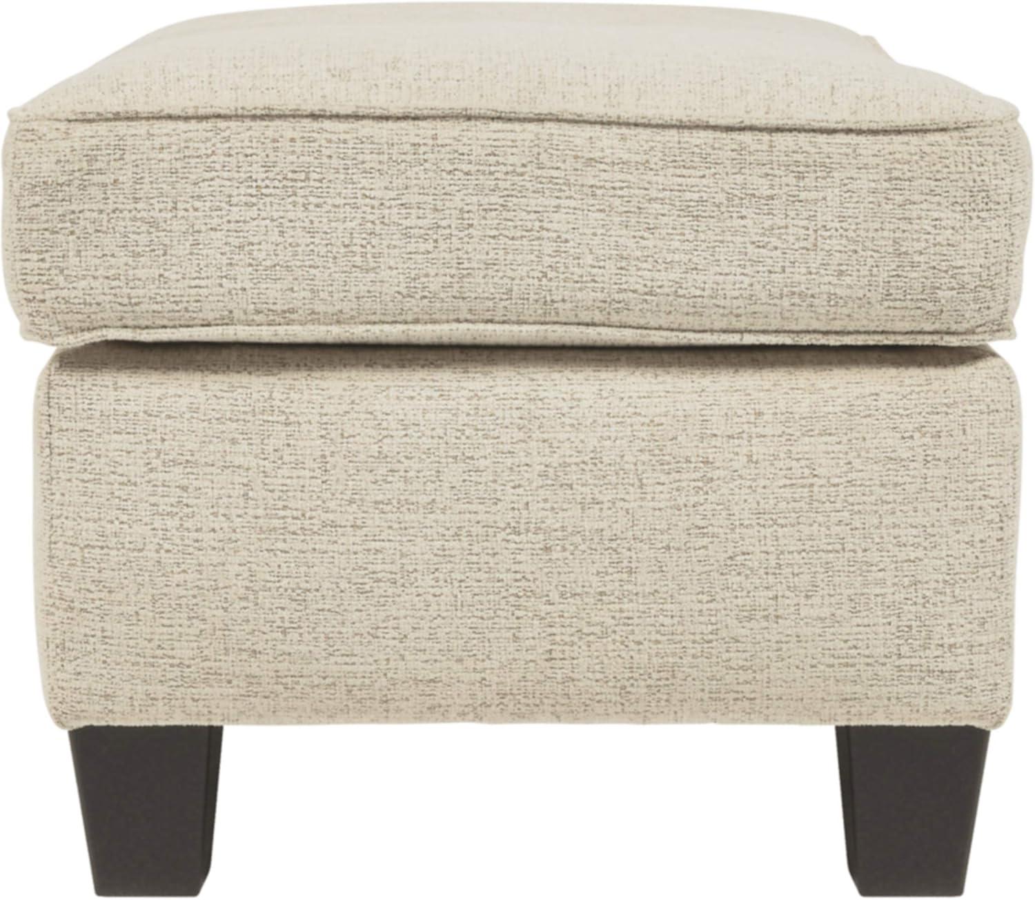 Contemporary Beige Chenille Oversized Footstool 39"x39"