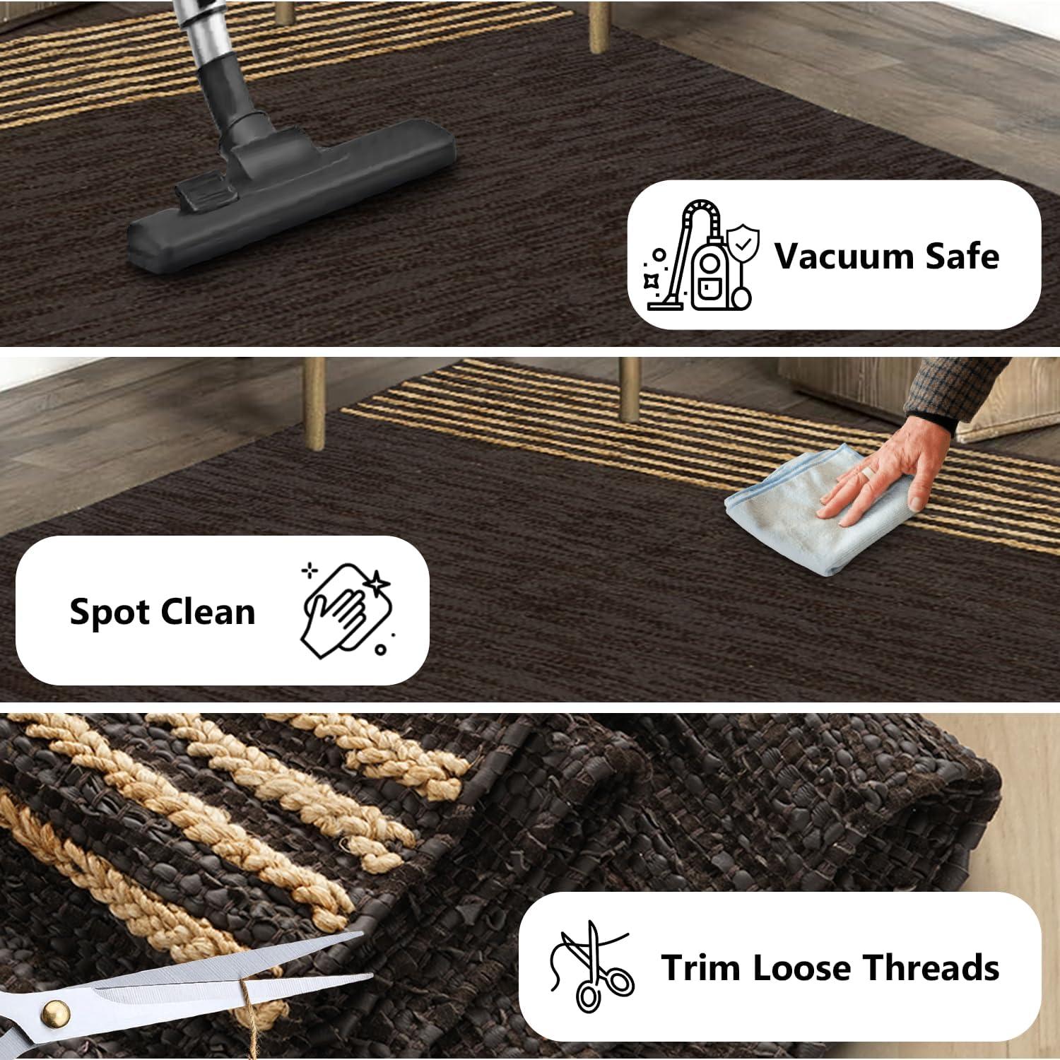 Nuloom 9x12 Elfriede Jute & Cotton Hand Woven Indoor Area Rug, Natural, Solid Rustic Farmhouse Style Natural Fiber Bedroom, Living Room,