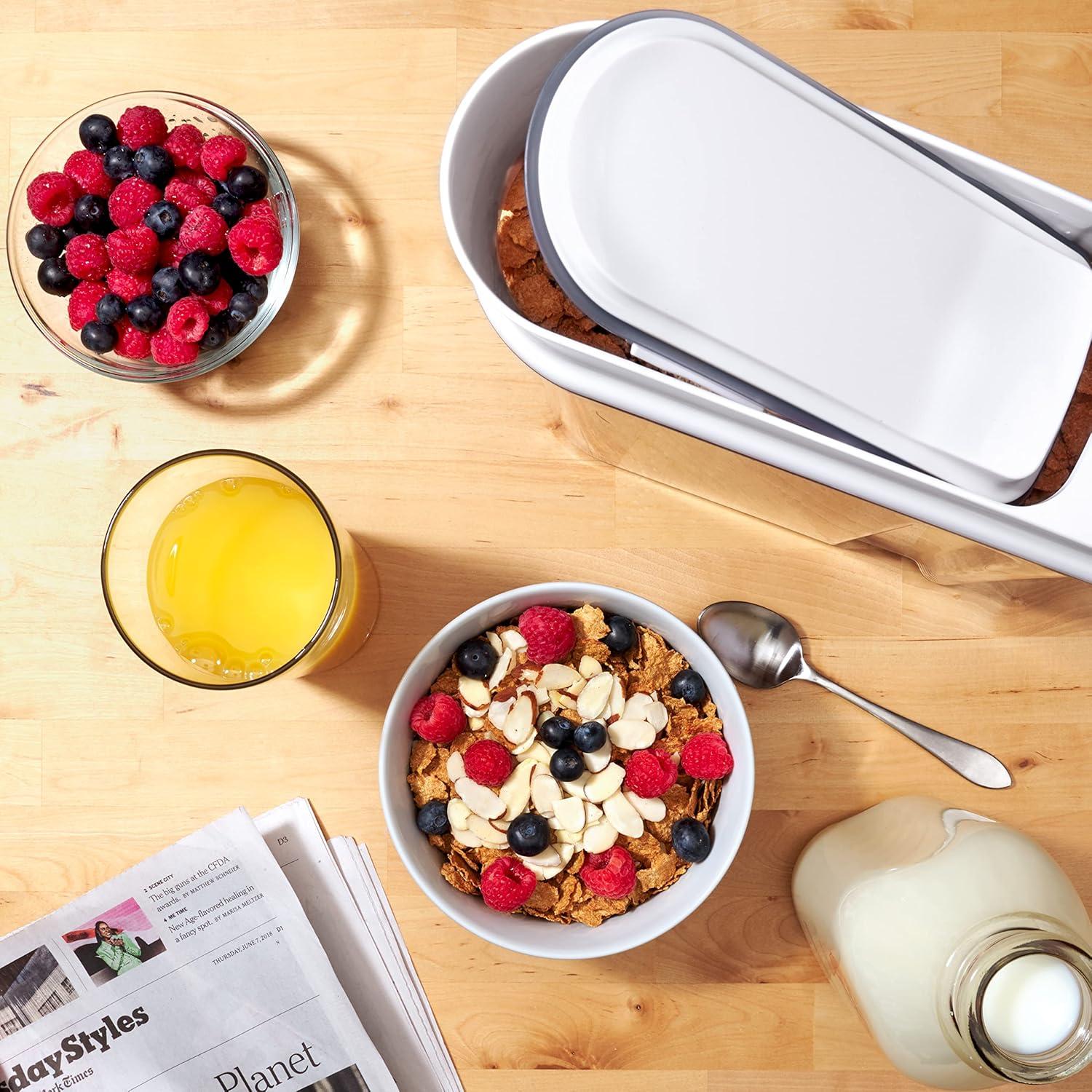 Clear and White Plastic Airtight Cylinder Food Storage Containers Set of Three