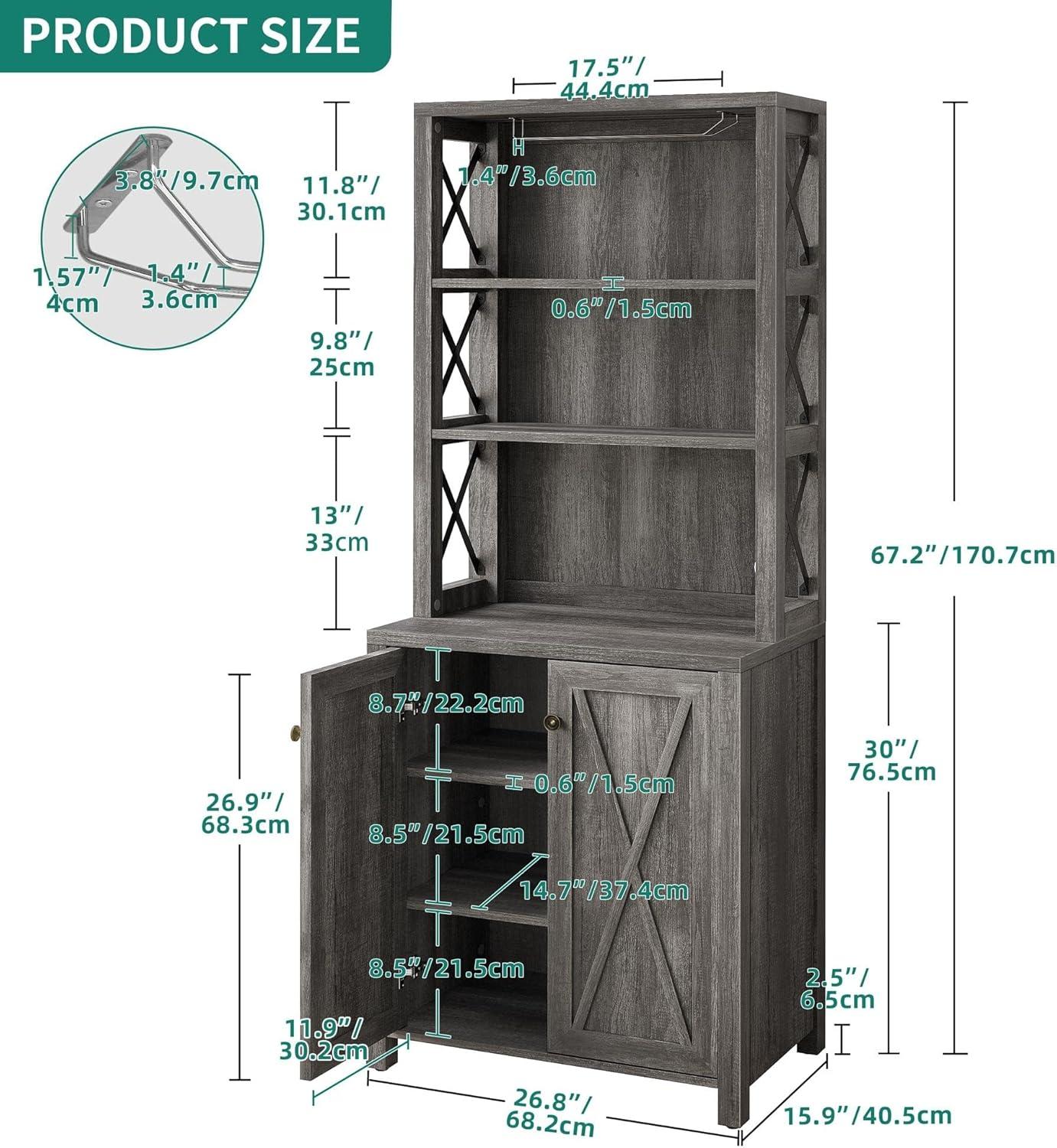 Moasis Bar Cabinet for Liquor and Glasses Dining Kitchen Cabinet with Wine Rack White