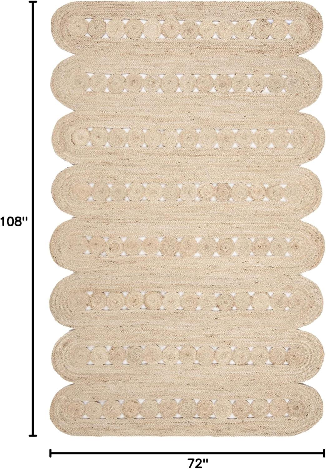 Safavieh Natural Fiber Sannino 6 x 9 (ft) Jute Ivory Rectangular Indoor Abstract Coastal Area rug