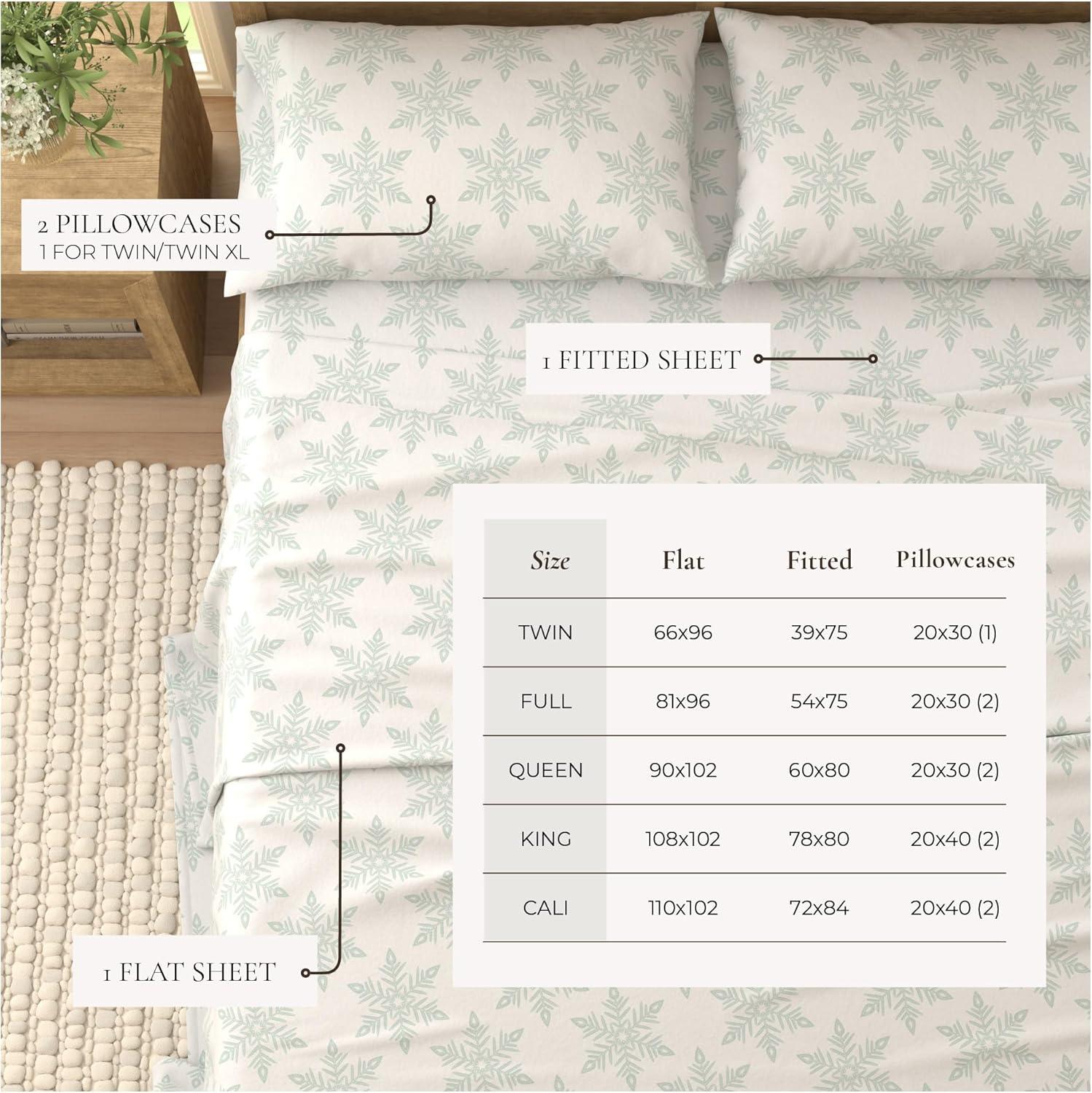 100% Cotton Lodge Printed Flannel Sheet Set