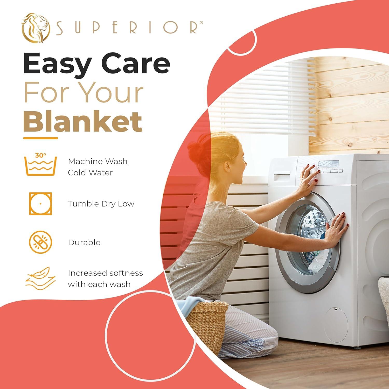 Superior Waffle Weave Honeycomb Knit Soft Textured All-Season Cotton Blanket
